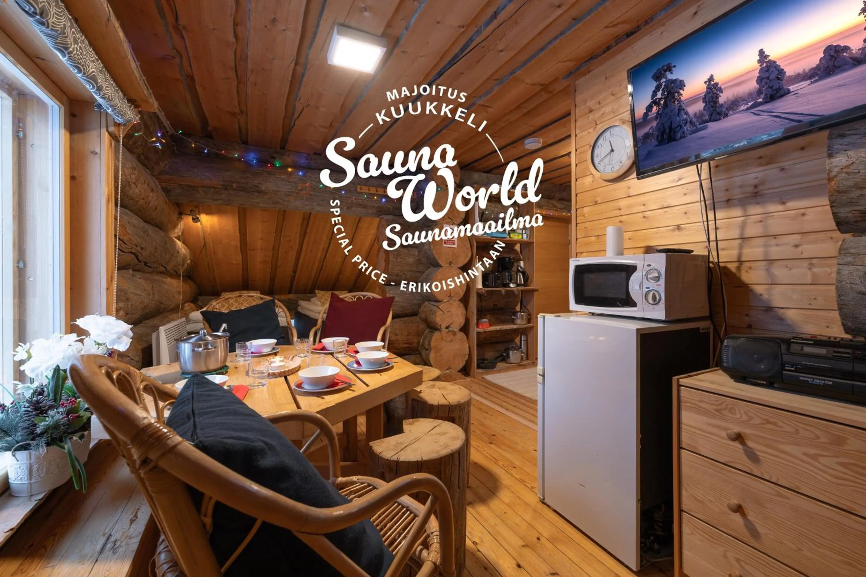 Seating area in Kuukkeli Apartments Pikku-Hirvas ja Porotokka