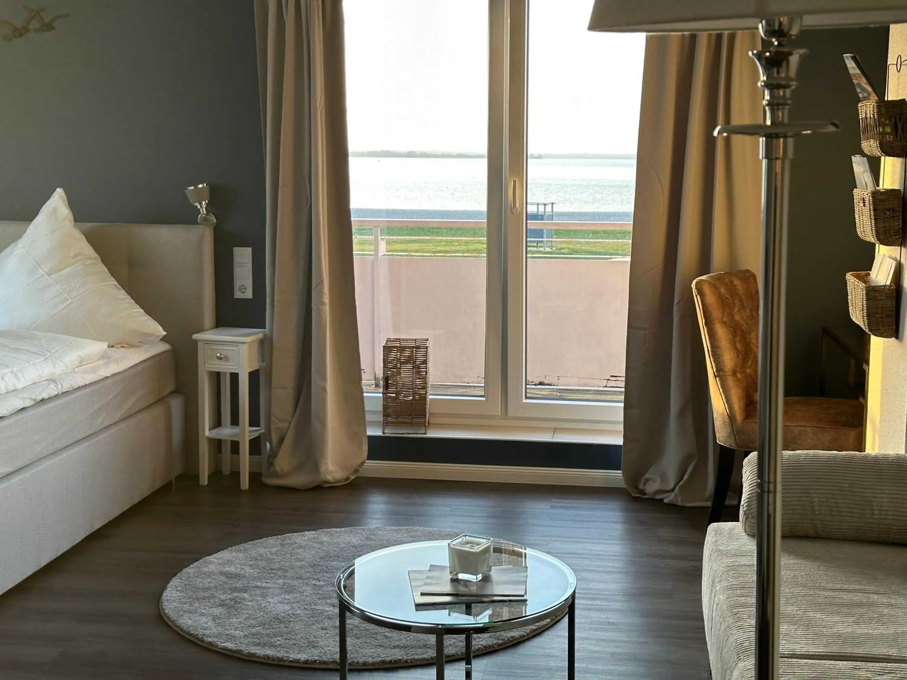 View (from property/room), Bed in Hotel Restaurant Ostsee-Anker