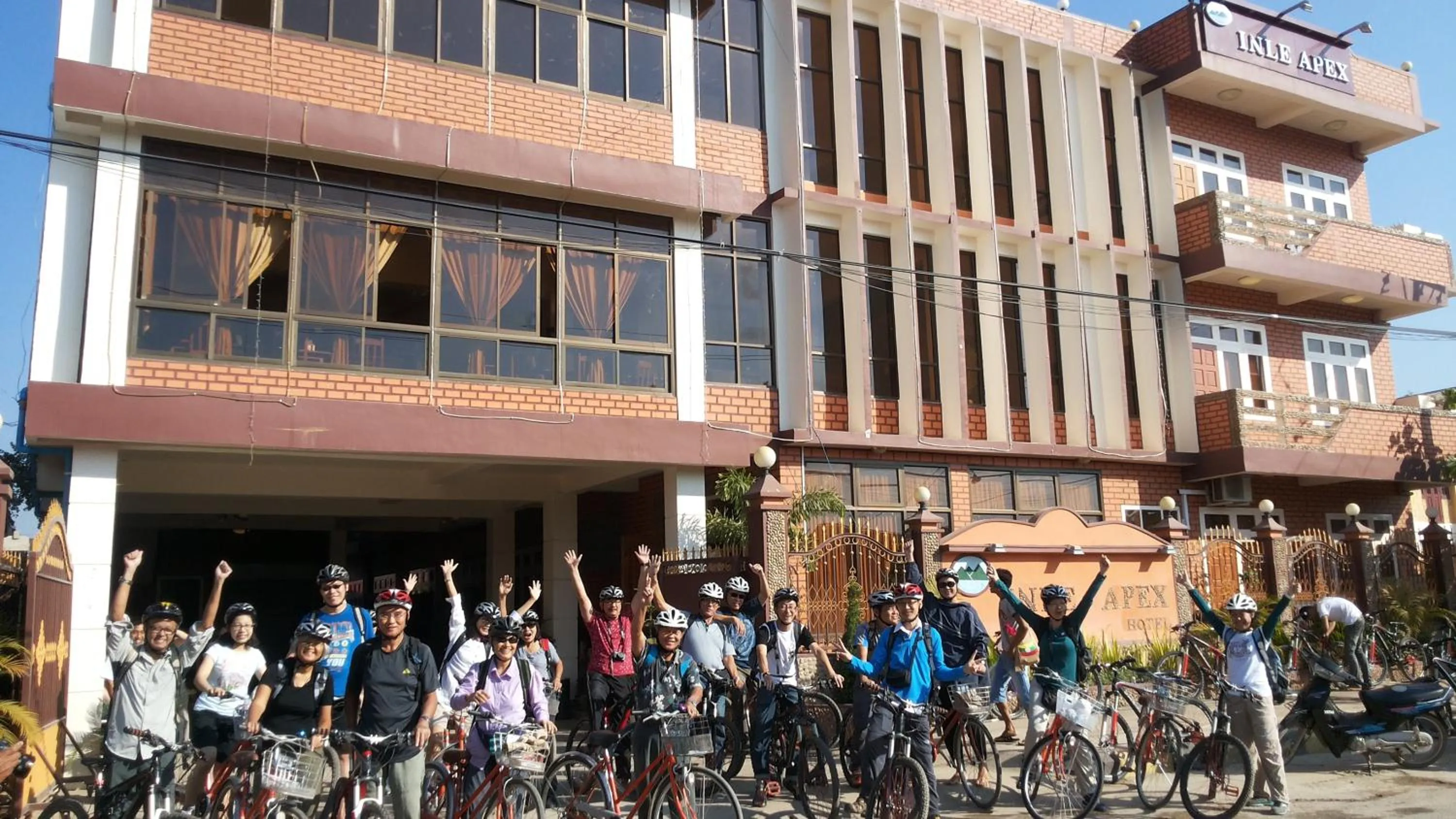 group of guests in Inle Apex Hotel