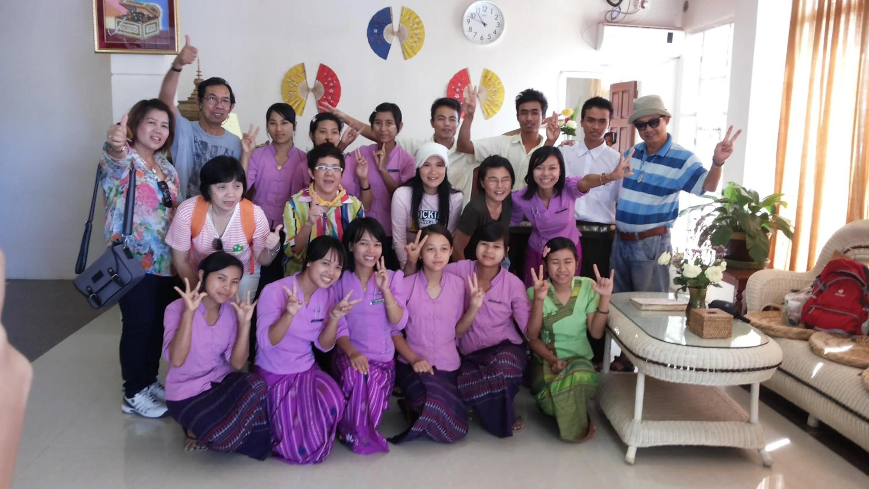 group of guests in Inle Apex Hotel