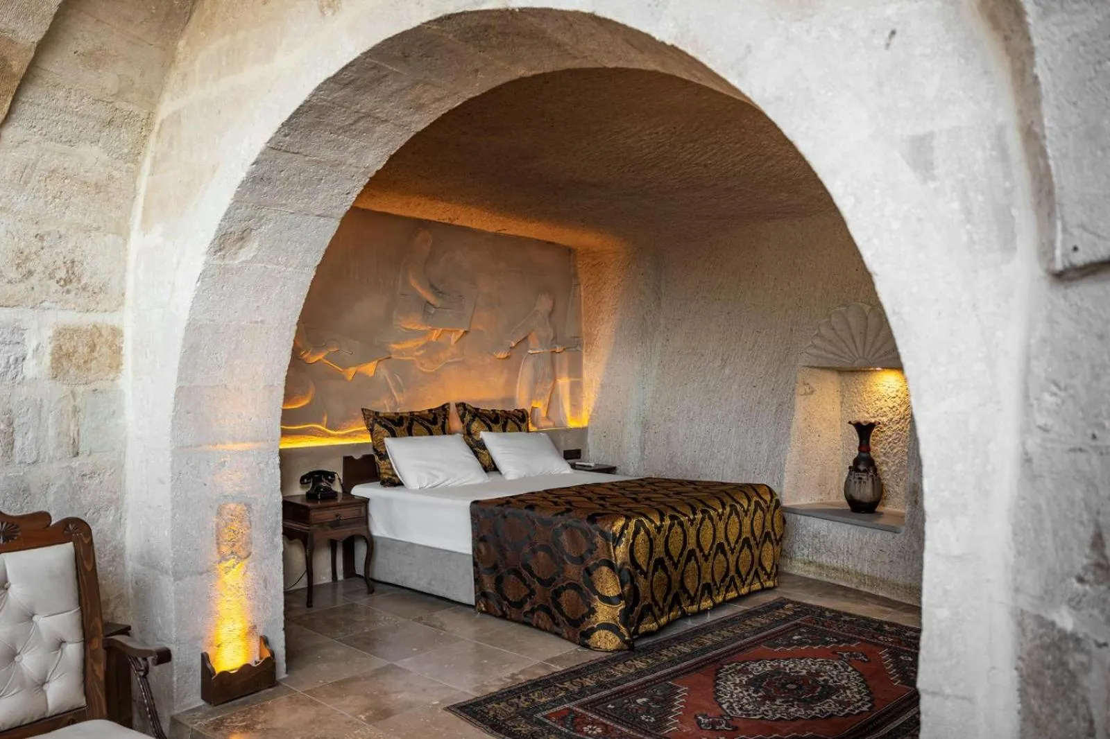 Bed in Phocas Cave Suites