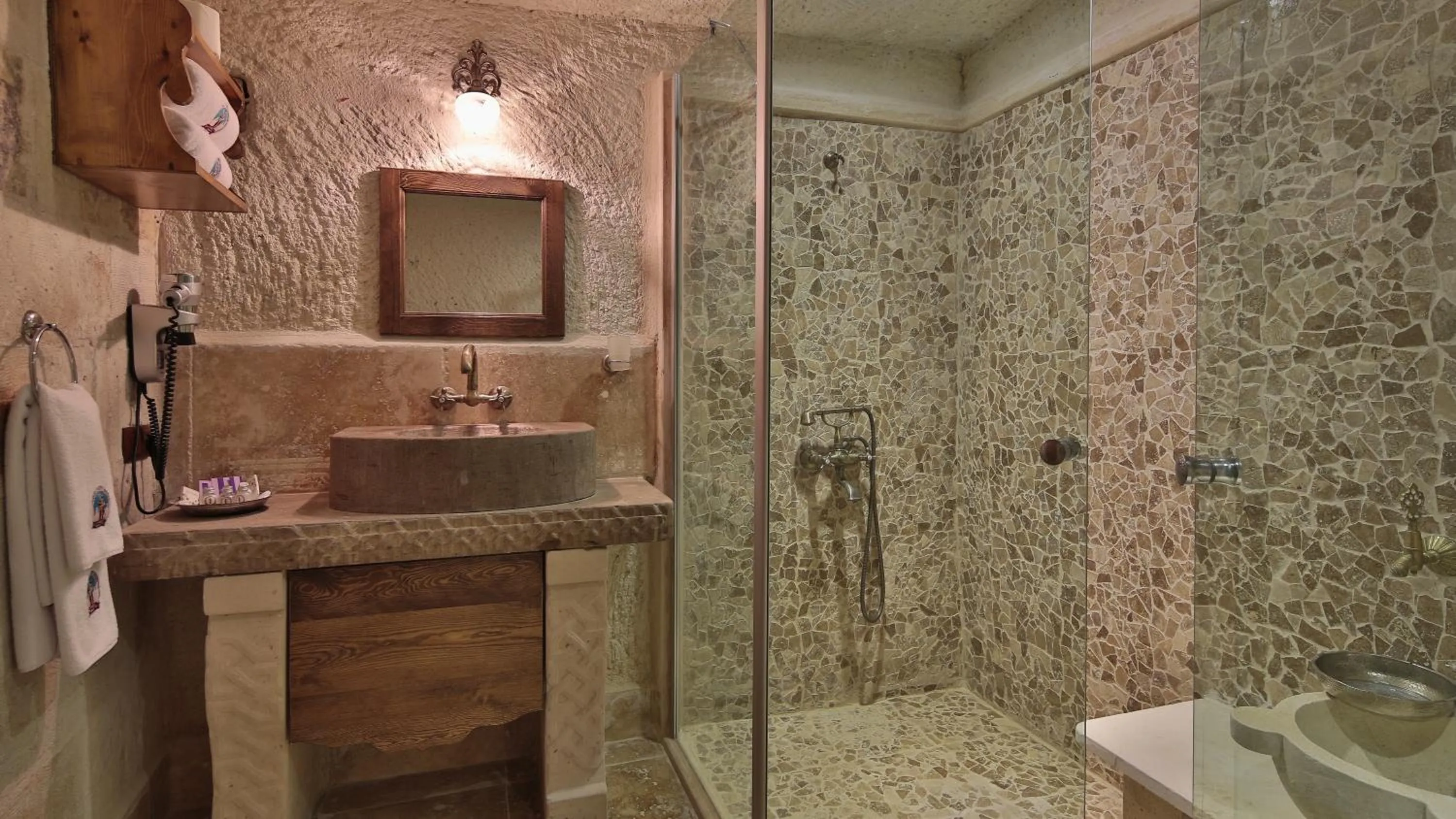 Shower in Phocas Cave Suites