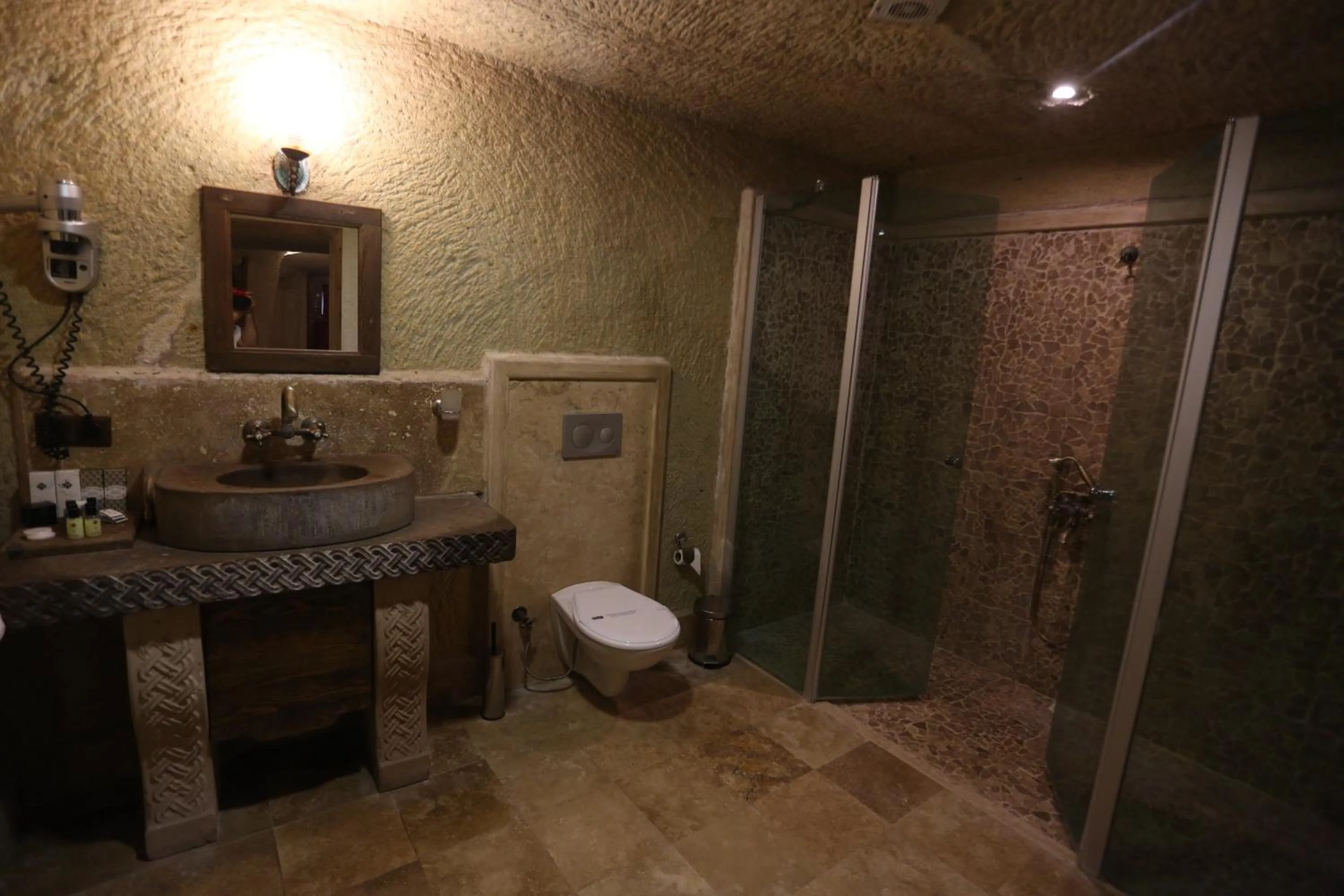 Shower in Phocas Cave Suites