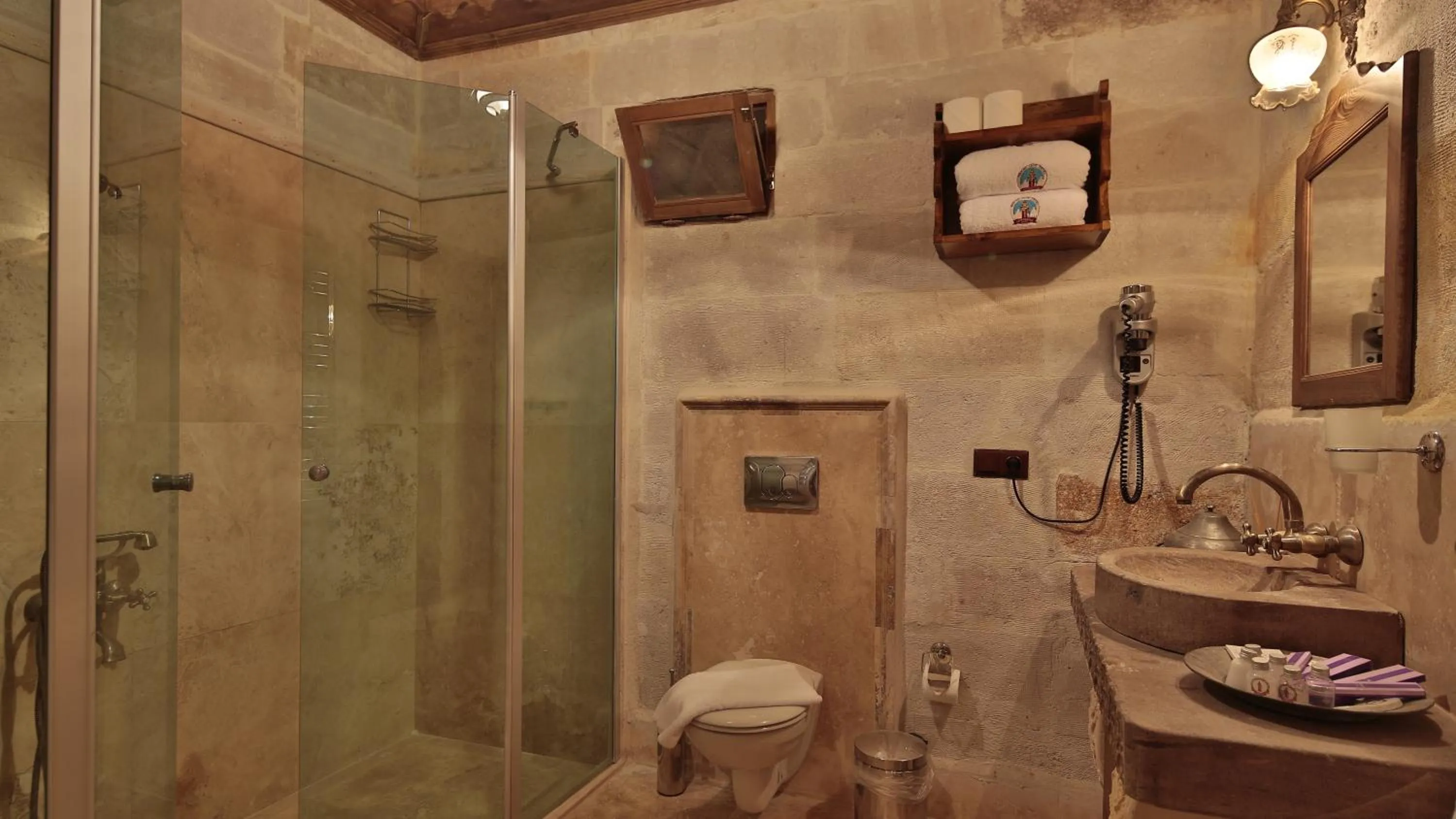 Shower in Phocas Cave Suites
