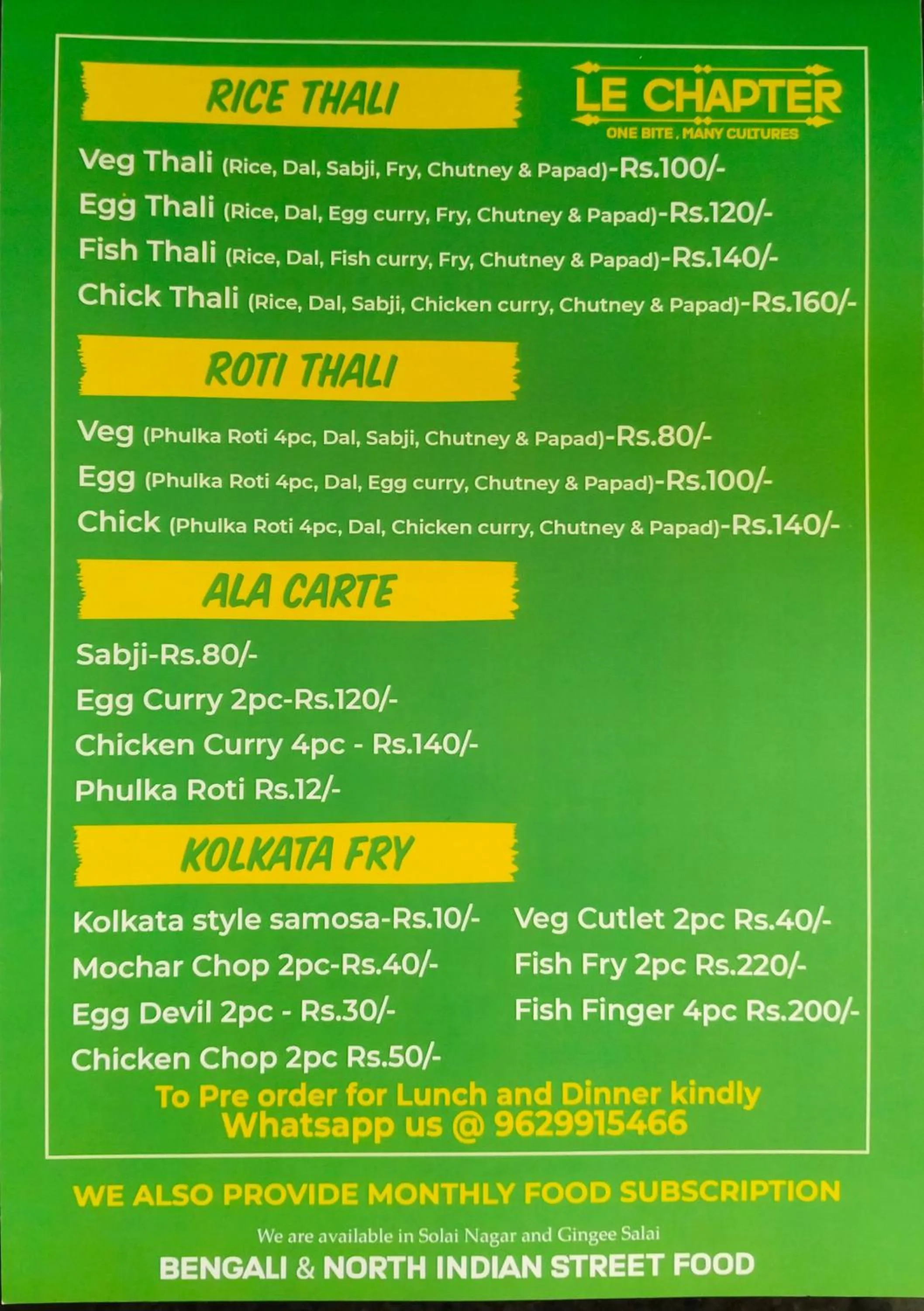 Restaurant/places to eat in Auro Maison