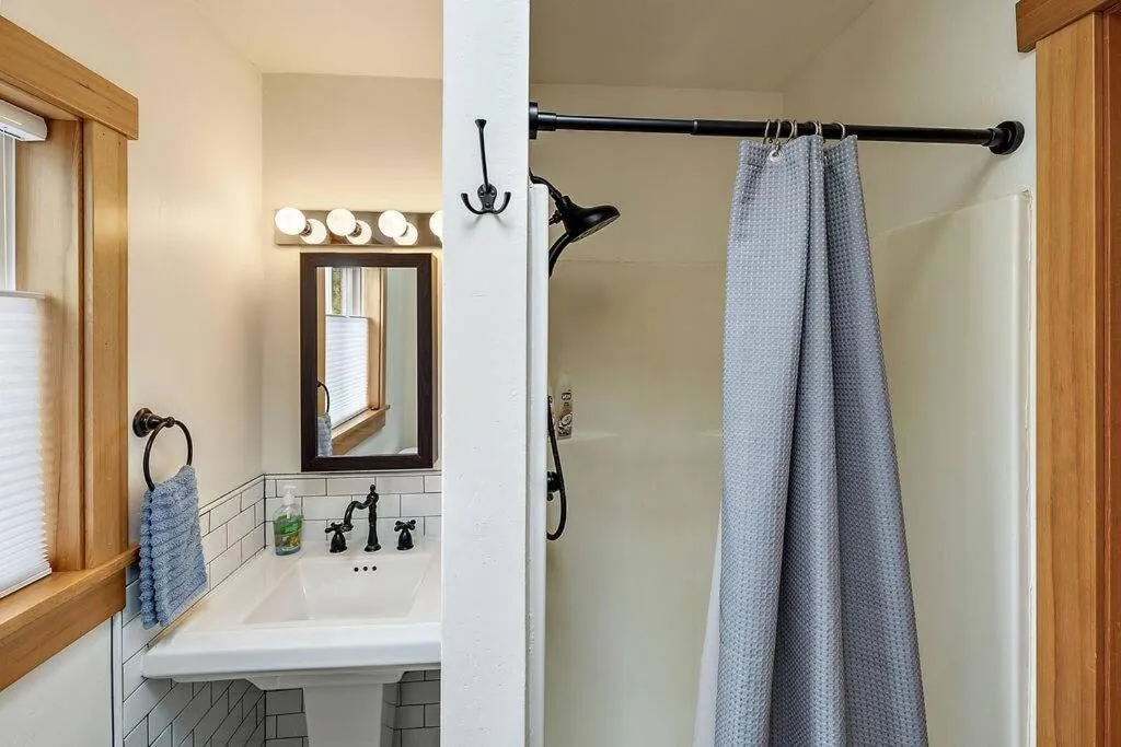 Bathroom in The Mountain House by WanderLodges