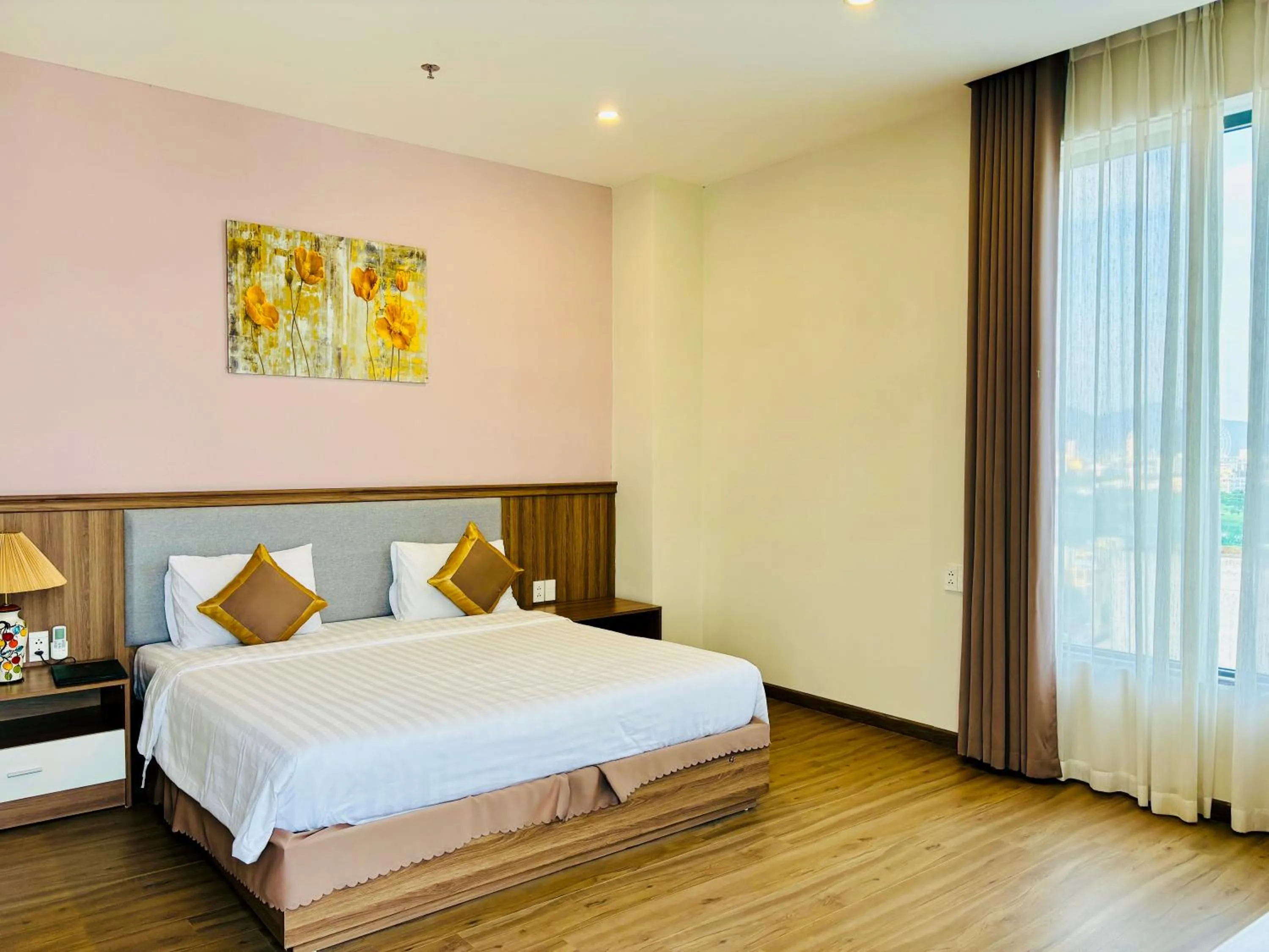 Bed in ATP Galaxy Hotel & Apartment Danang
