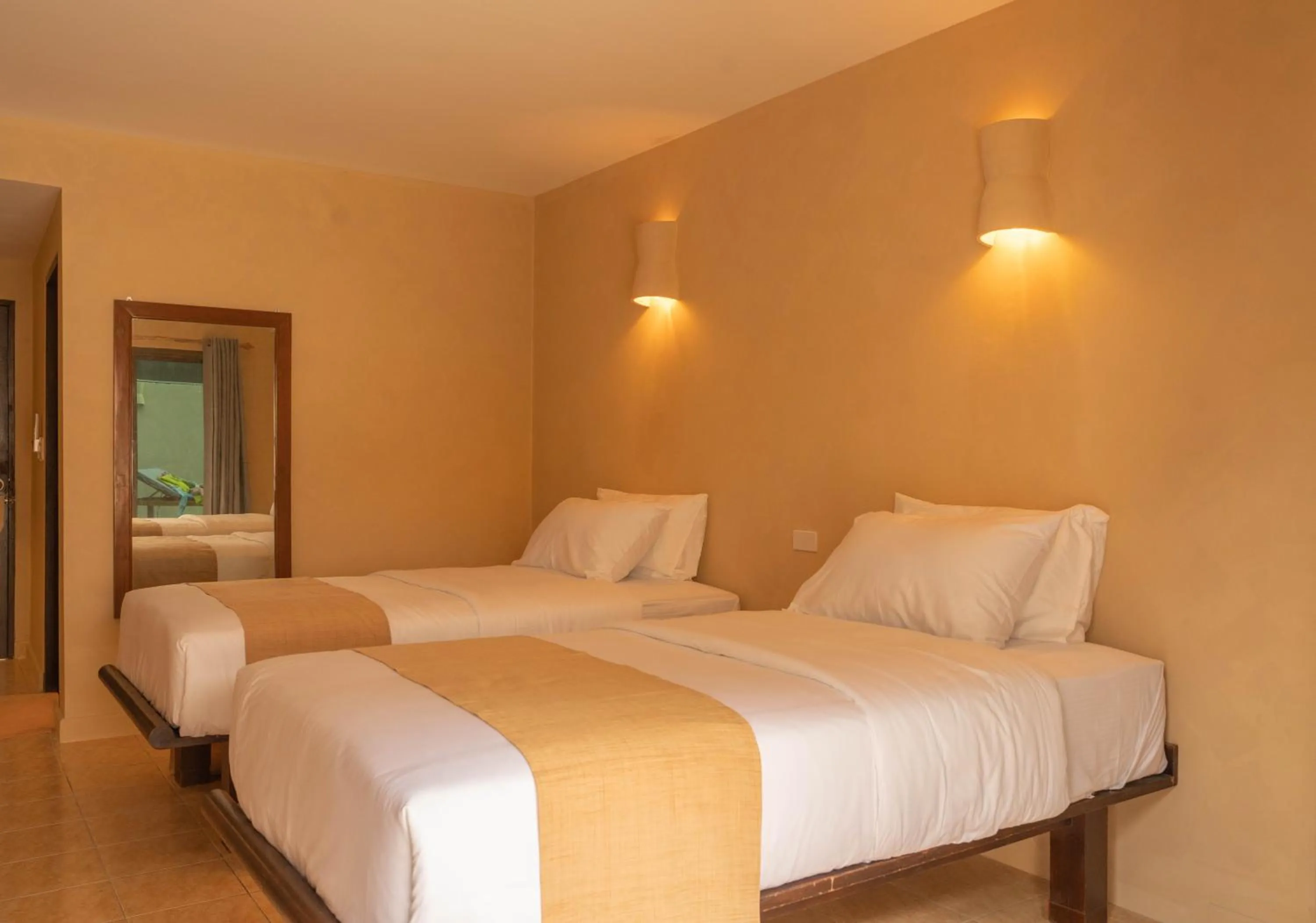 Bedroom, Bed in Rustic and Blue Getaway