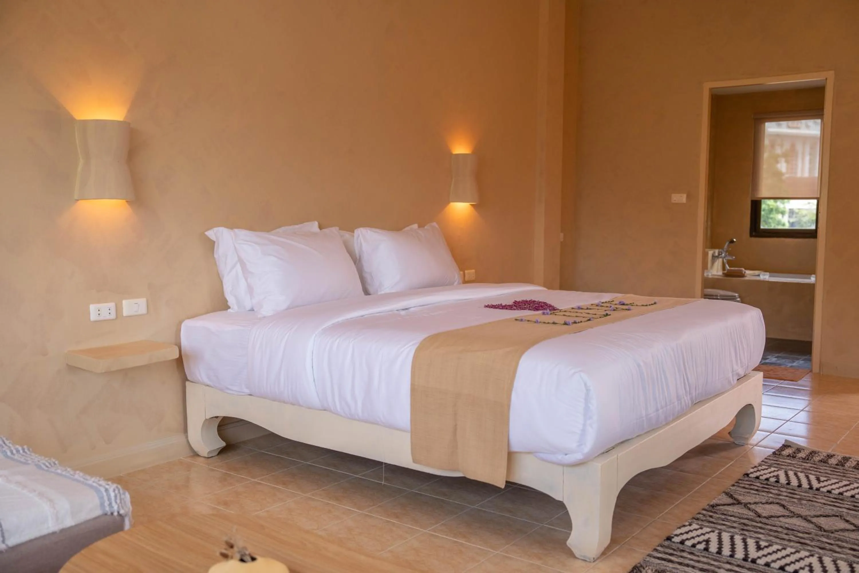 Bedroom, Bed in Rustic and Blue Getaway