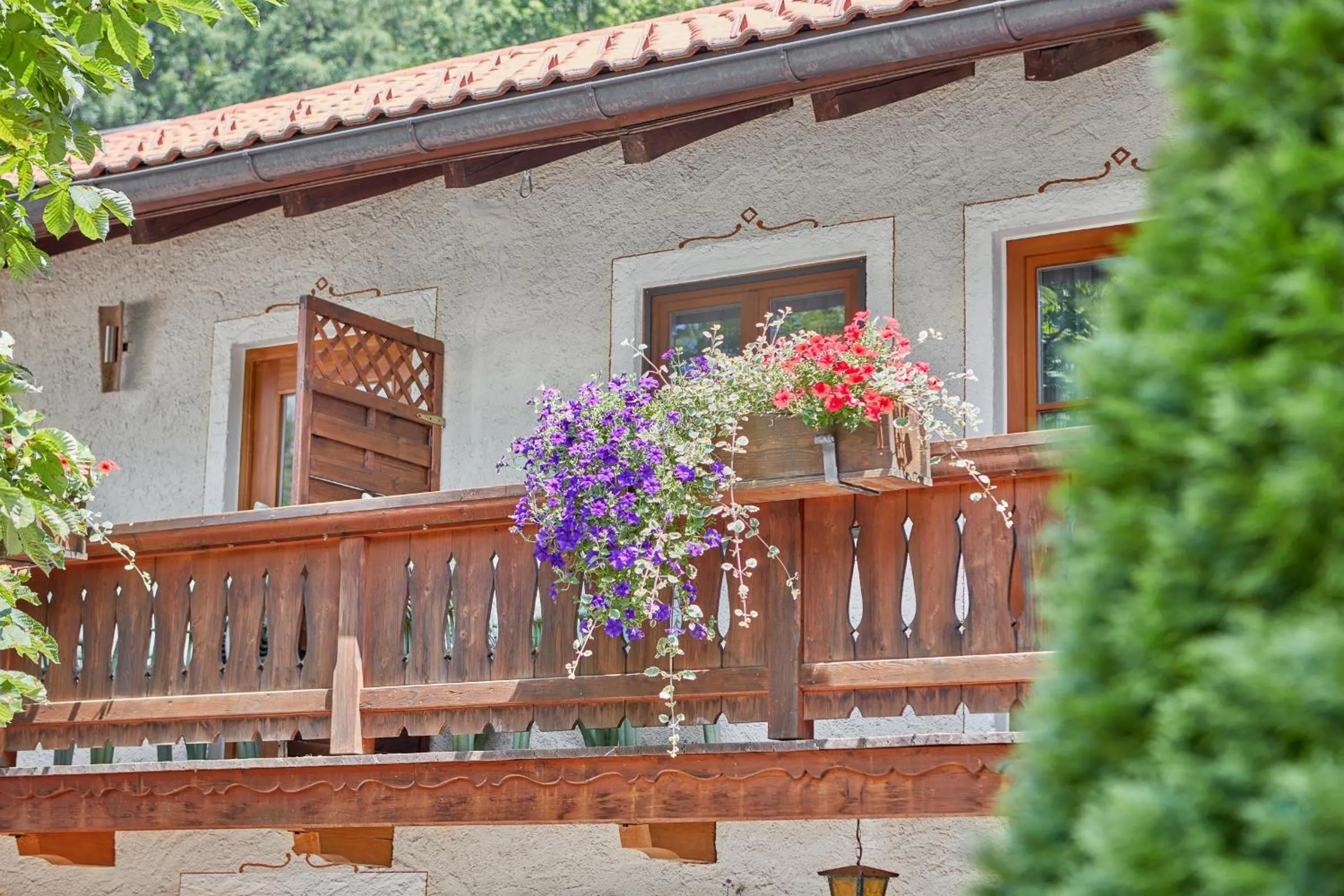 Balcony/Terrace in Hotel Garni Alte Säge Ruhpolding inkl Chiemgaukarte