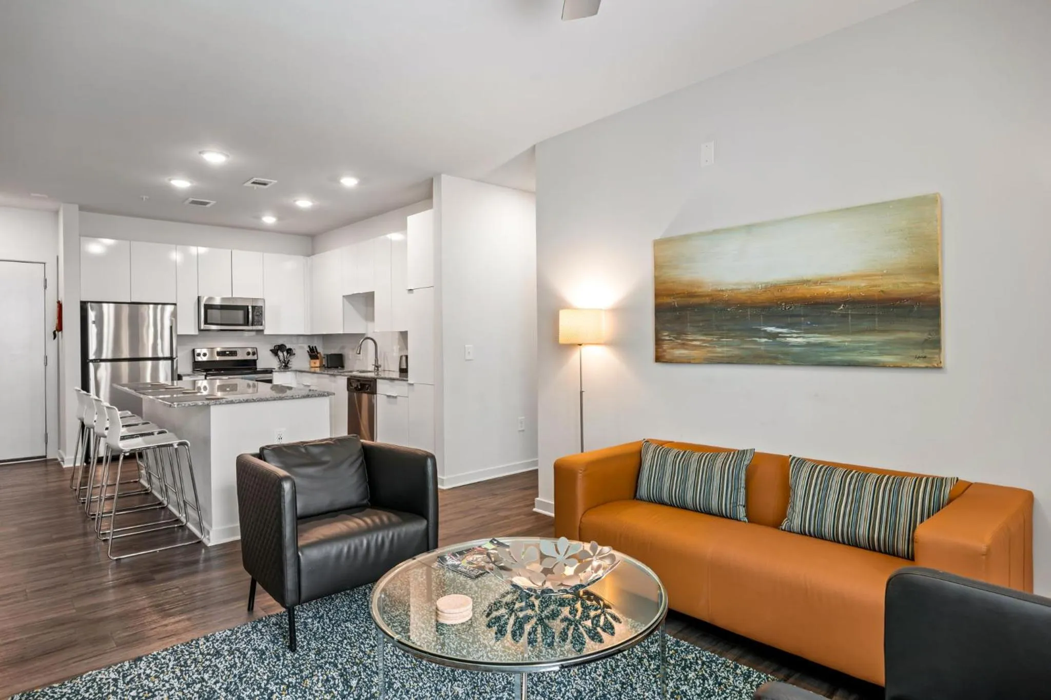 Living room in BCA Furnished Apartments