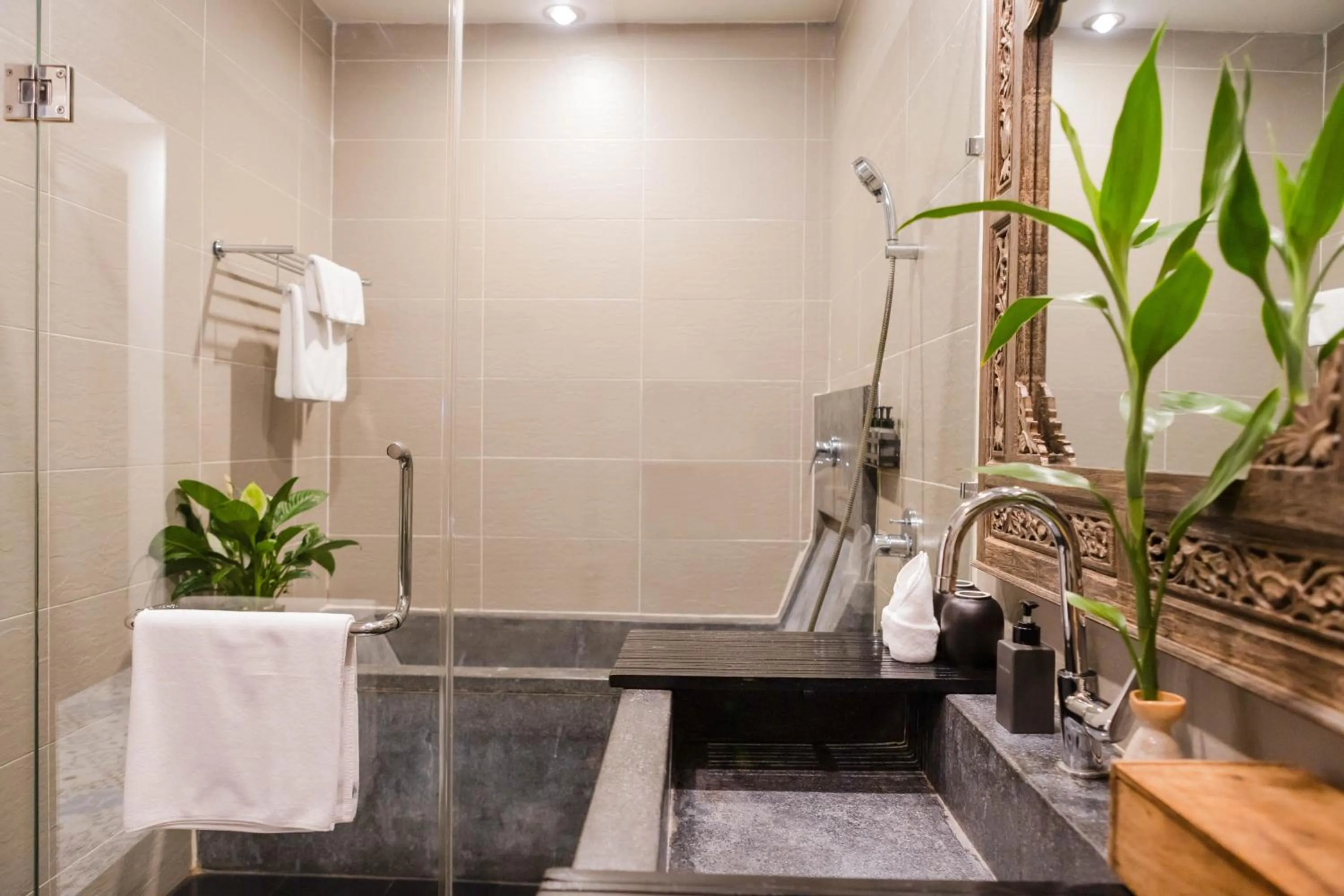 Shower in La Rose Suites