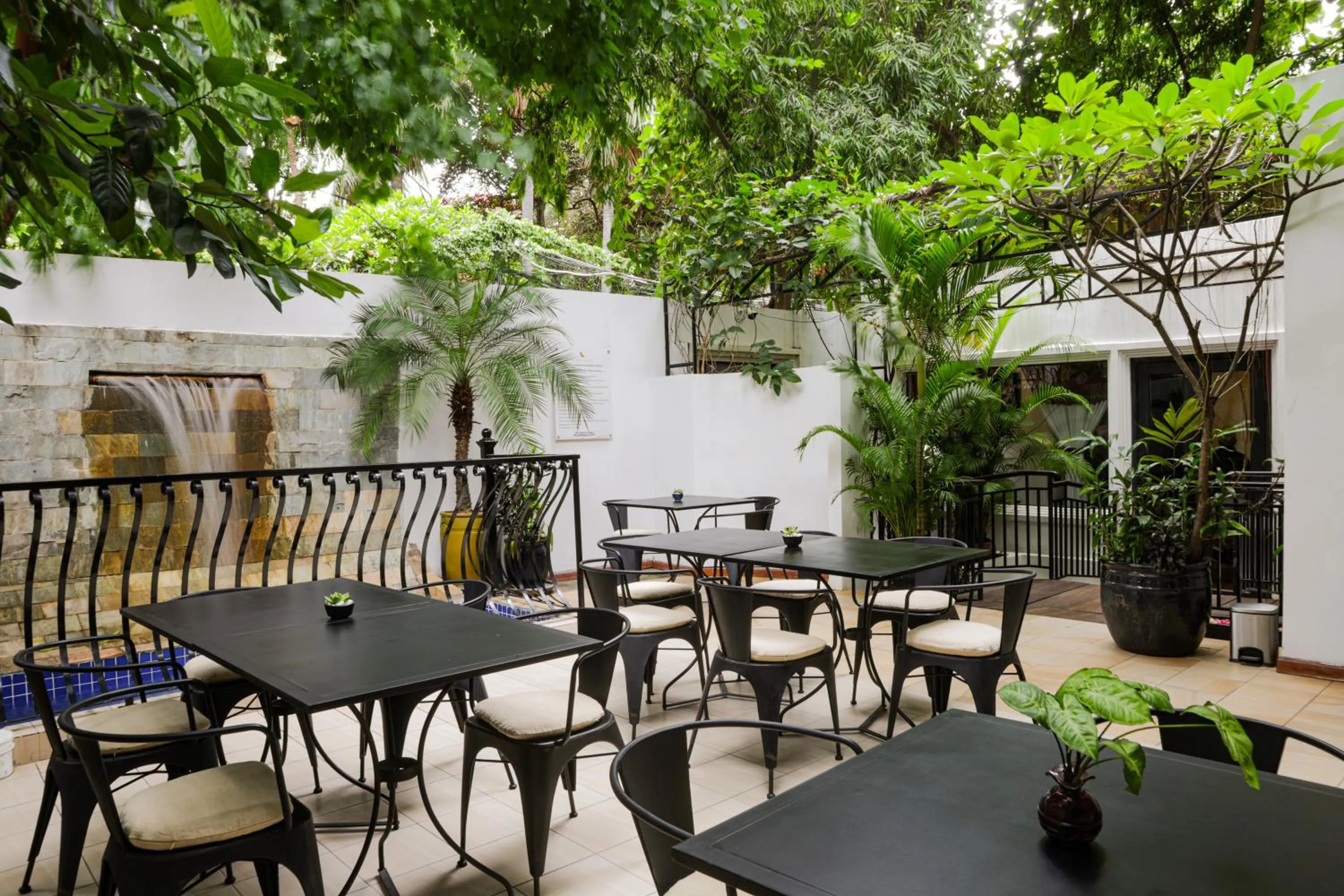 Seating area in La Rose Suites