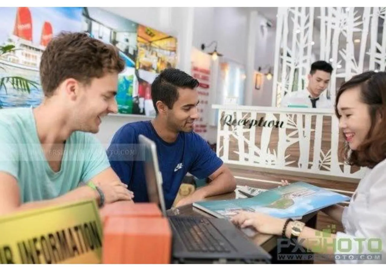 group of guests in Hanoi Eastern Gate Hostel & Spa