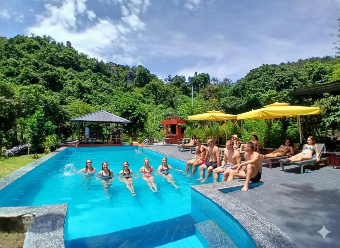 Swimming pool in Catba Papillon Garden Bungalows & Resort