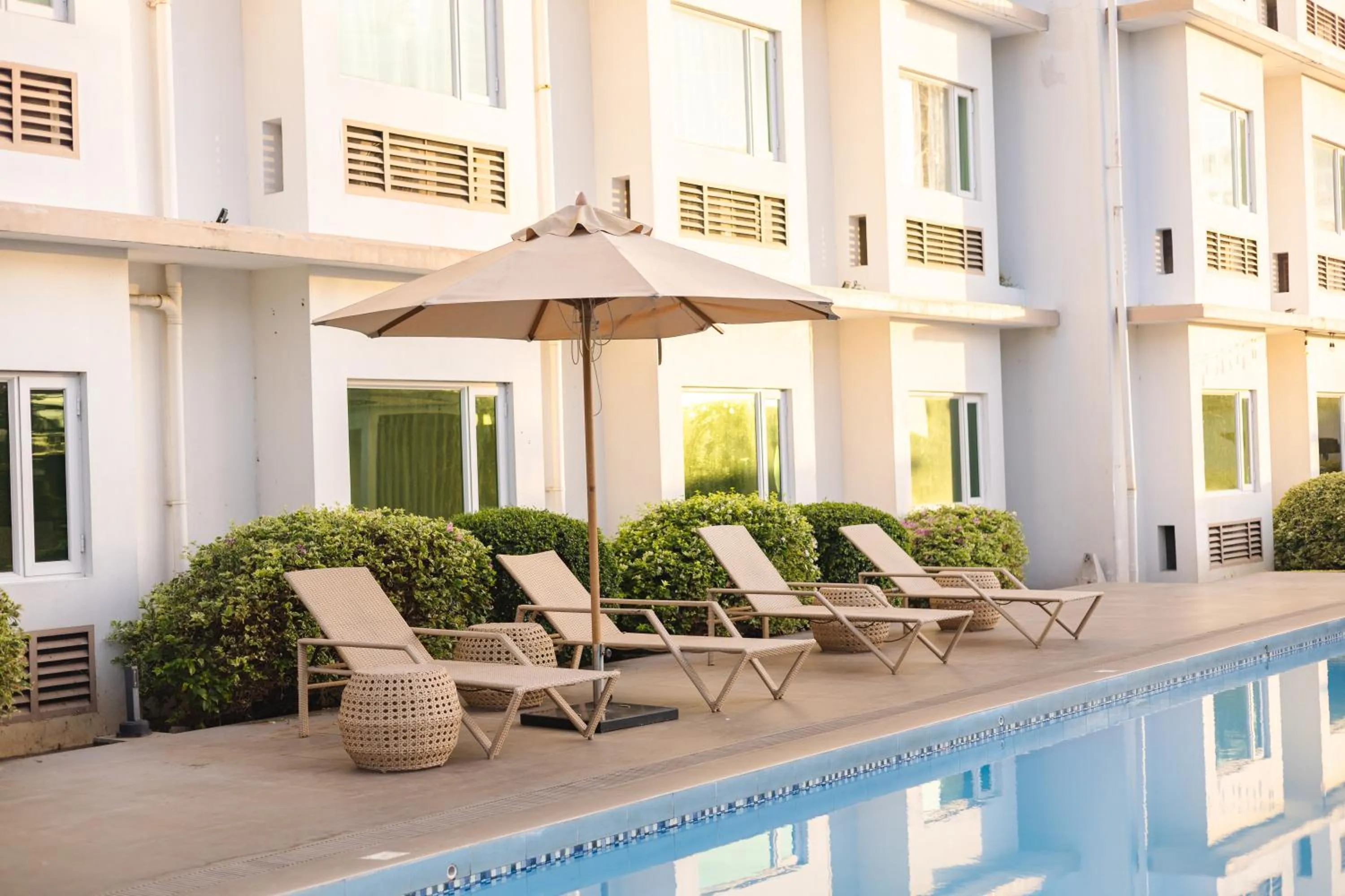 Pool view in Microtel by Wyndham South Forbes near Nuvali