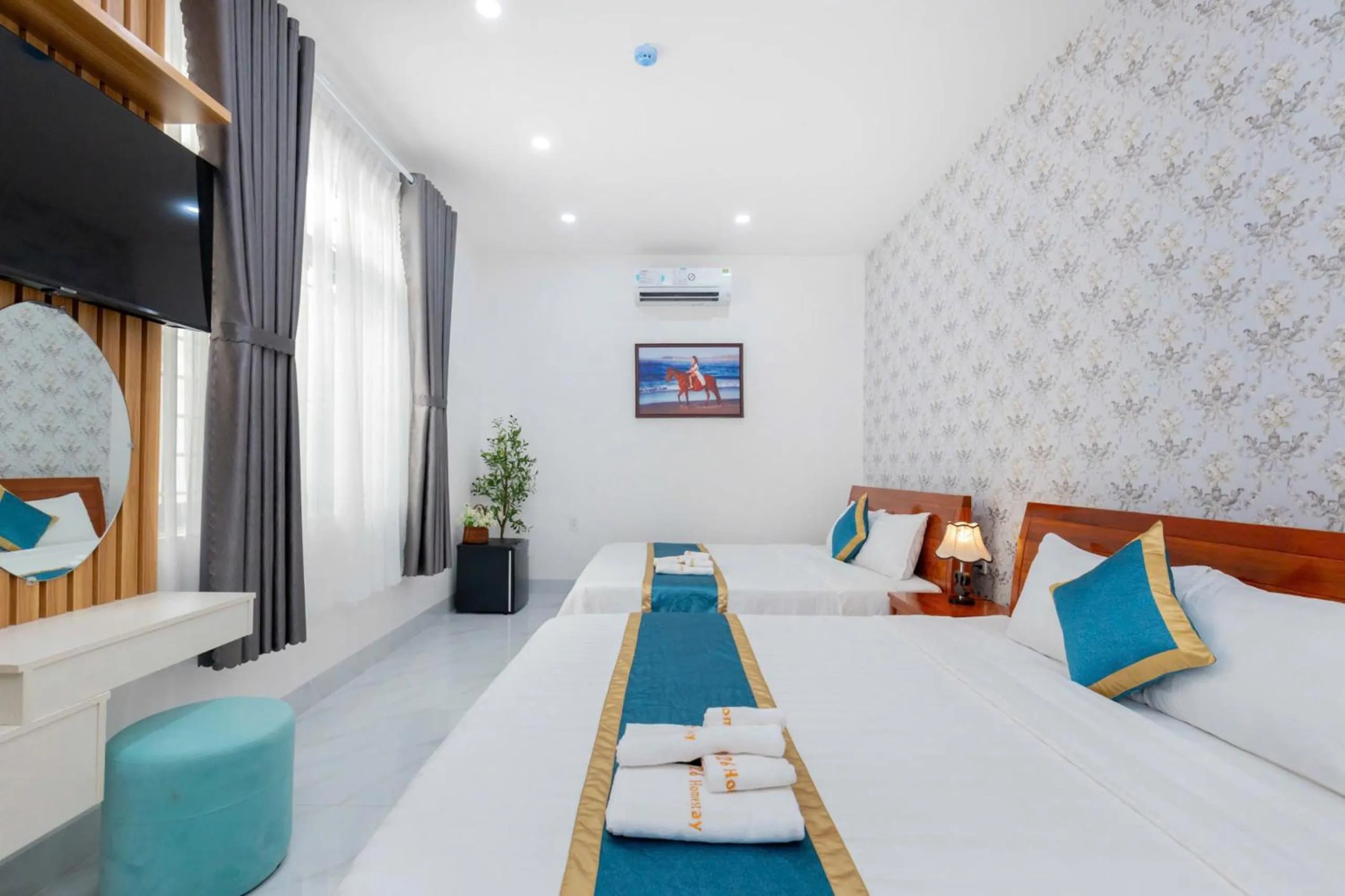 Living room, Bed in 126 Vung Tau Pool Villa Back Beach From 4 To 12 Rooms Options