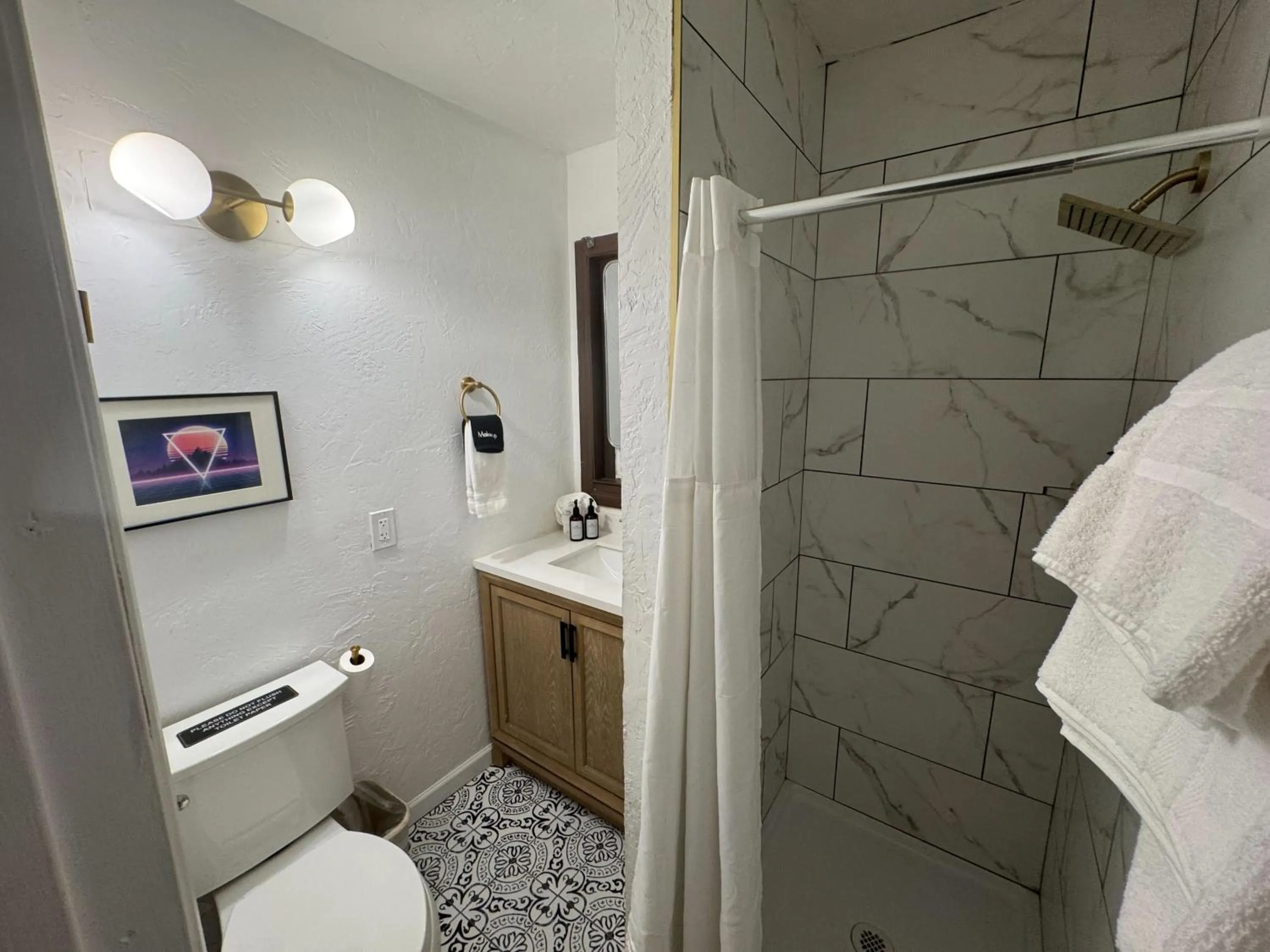Bathroom in Three Pines Cabins