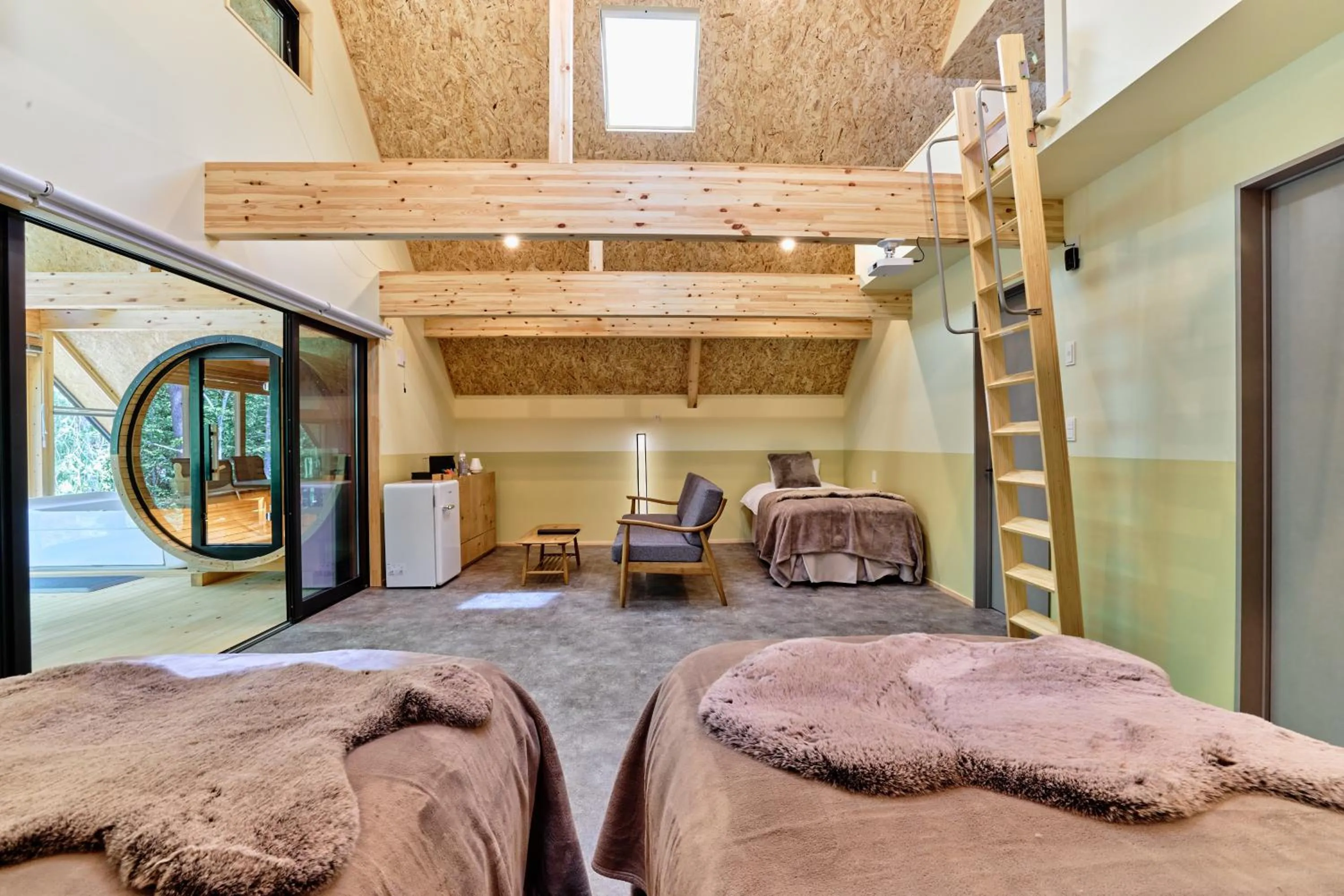 Bed in enico MtFuji Resort&Glamping