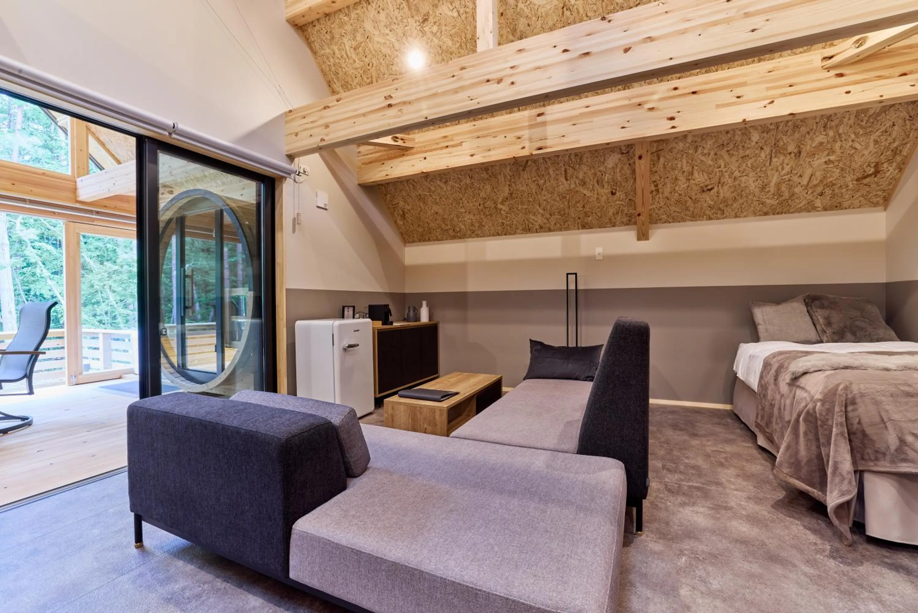 Bed in enico MtFuji Resort&Glamping