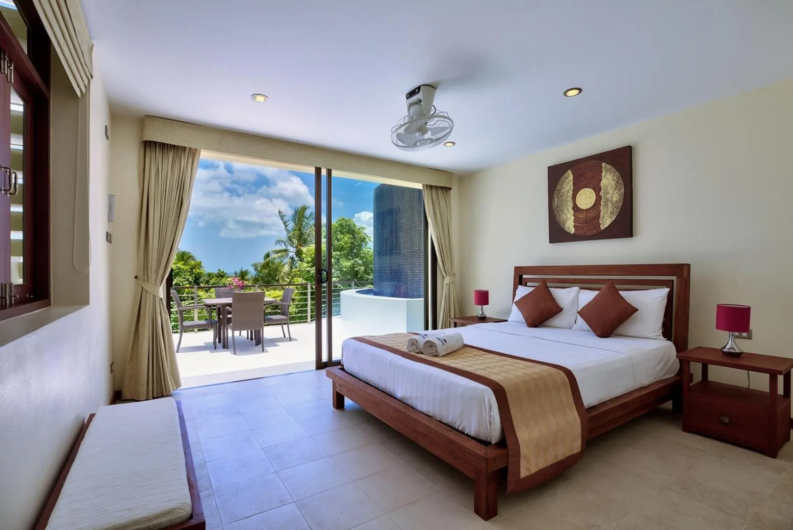 Balcony/Terrace, Bed in Villa Ma Phraaw - Ban Tai Ocean View Villa