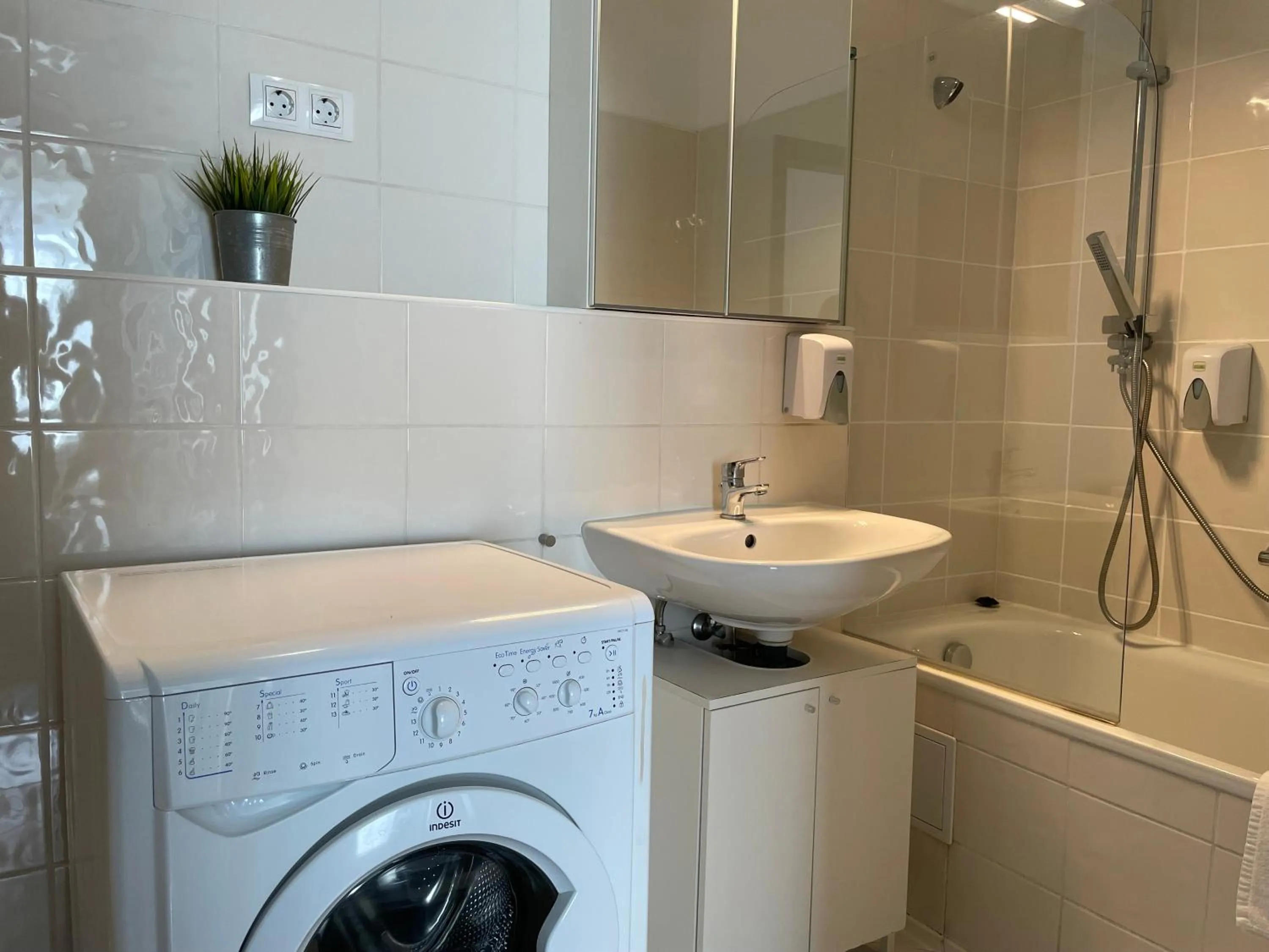Shower in Corvin Center Suites