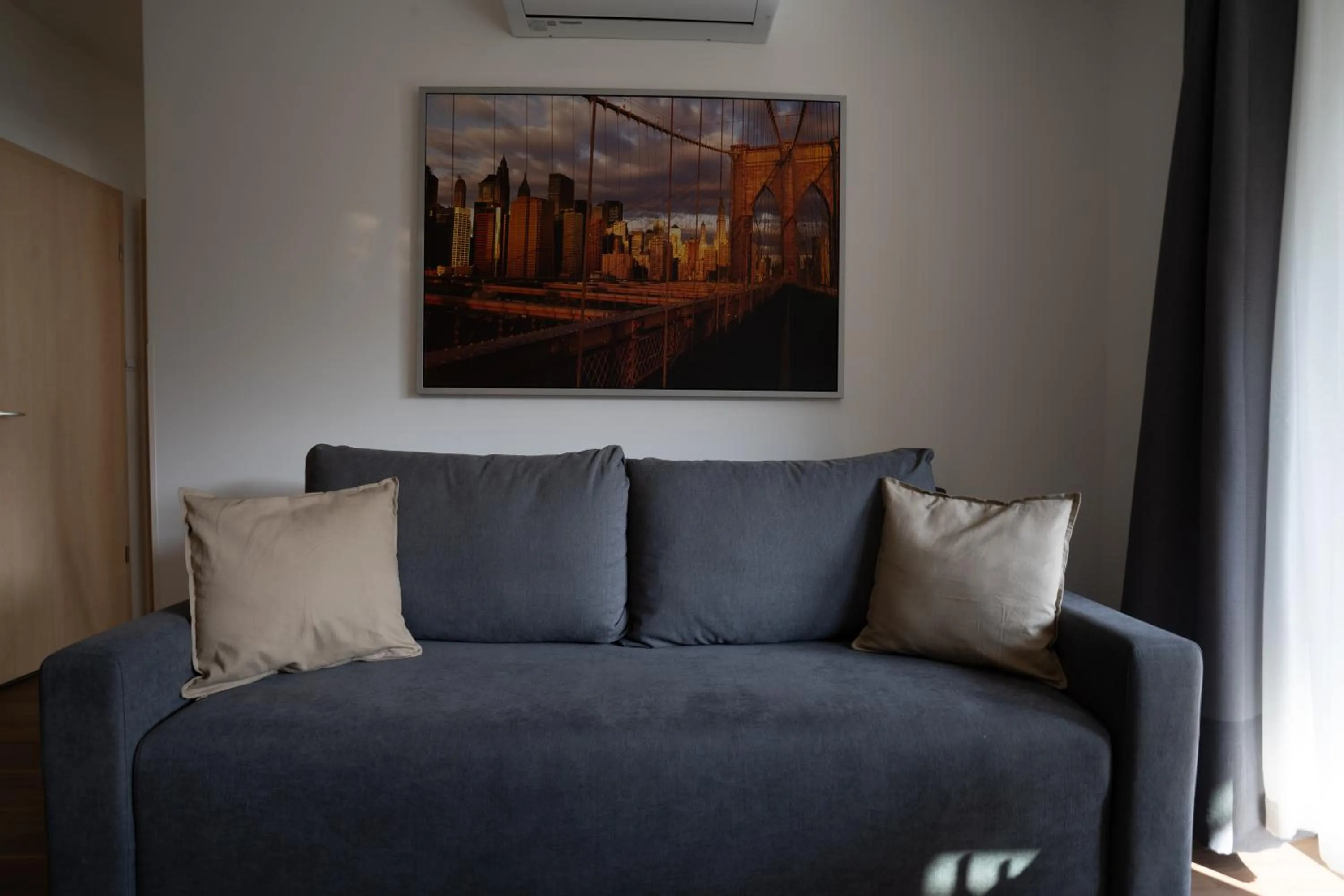 Living room in Corvin Center Suites