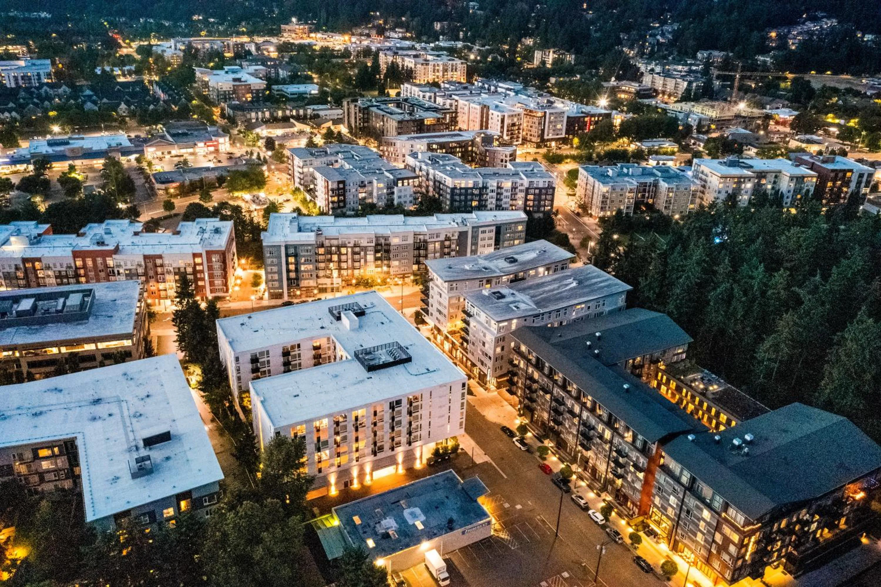Bird's eye view in Open Loft in Redmond Core - 92 Walkscore!