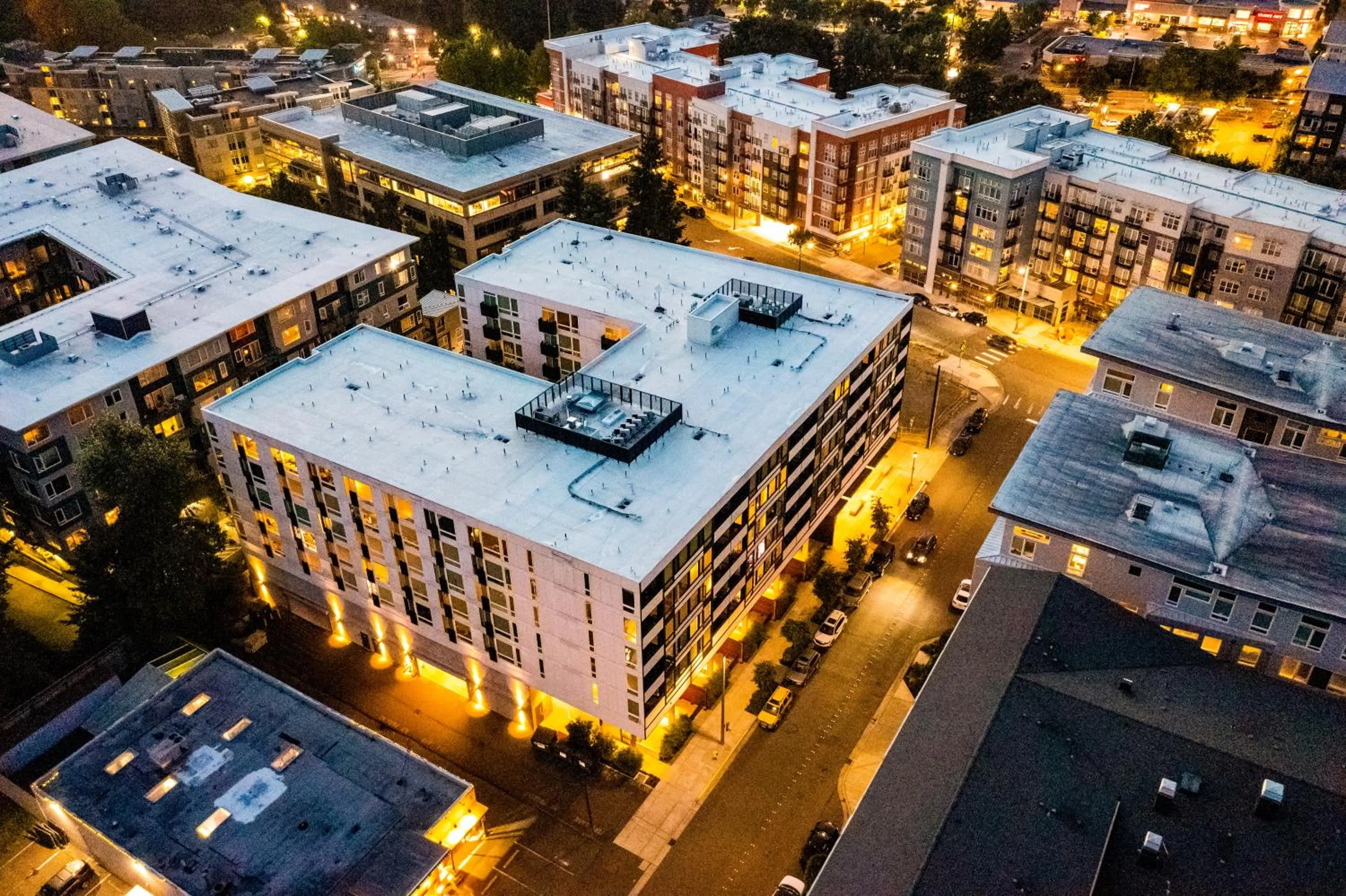 Bird's eye view in Open Loft in Redmond Core - 92 Walkscore!