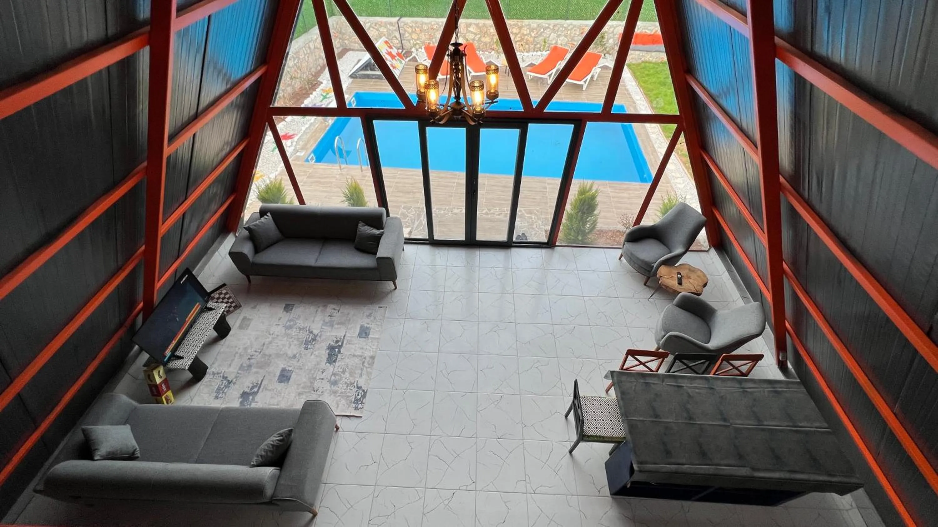 Seating area in villa hidden paradise garden