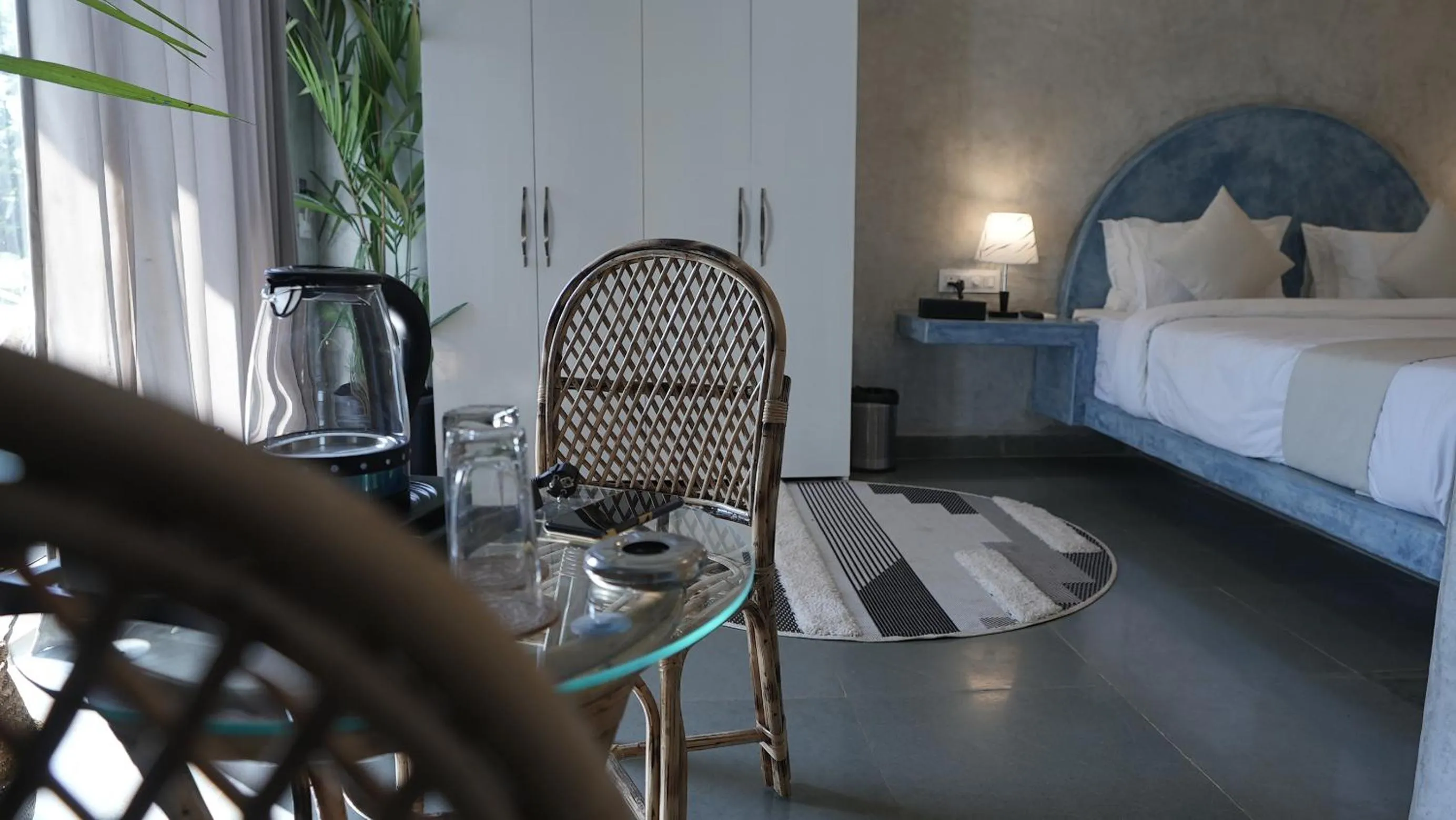 Bed in Whiteflower Resort Morjim