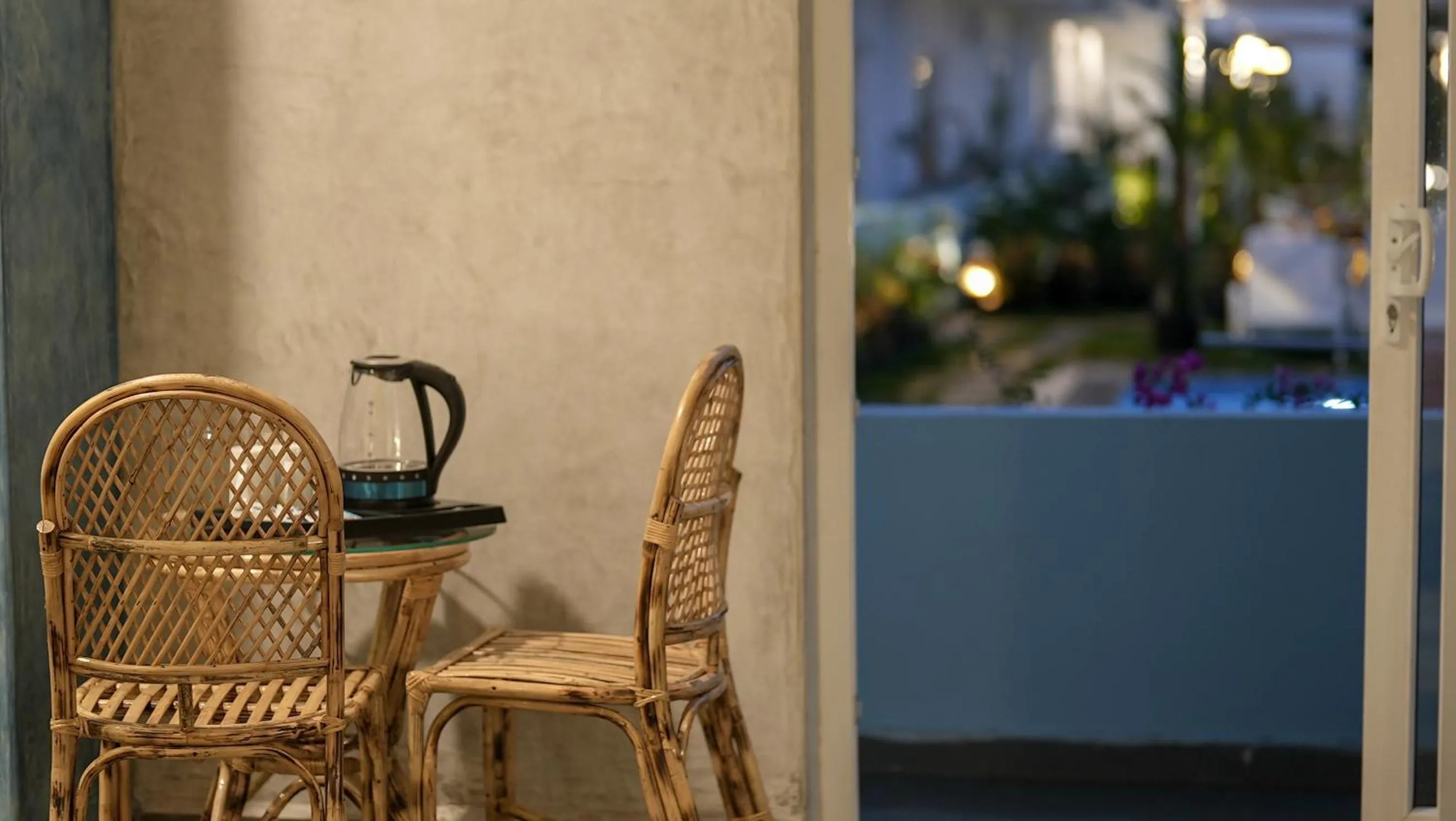 Patio in Whiteflower Resort Morjim