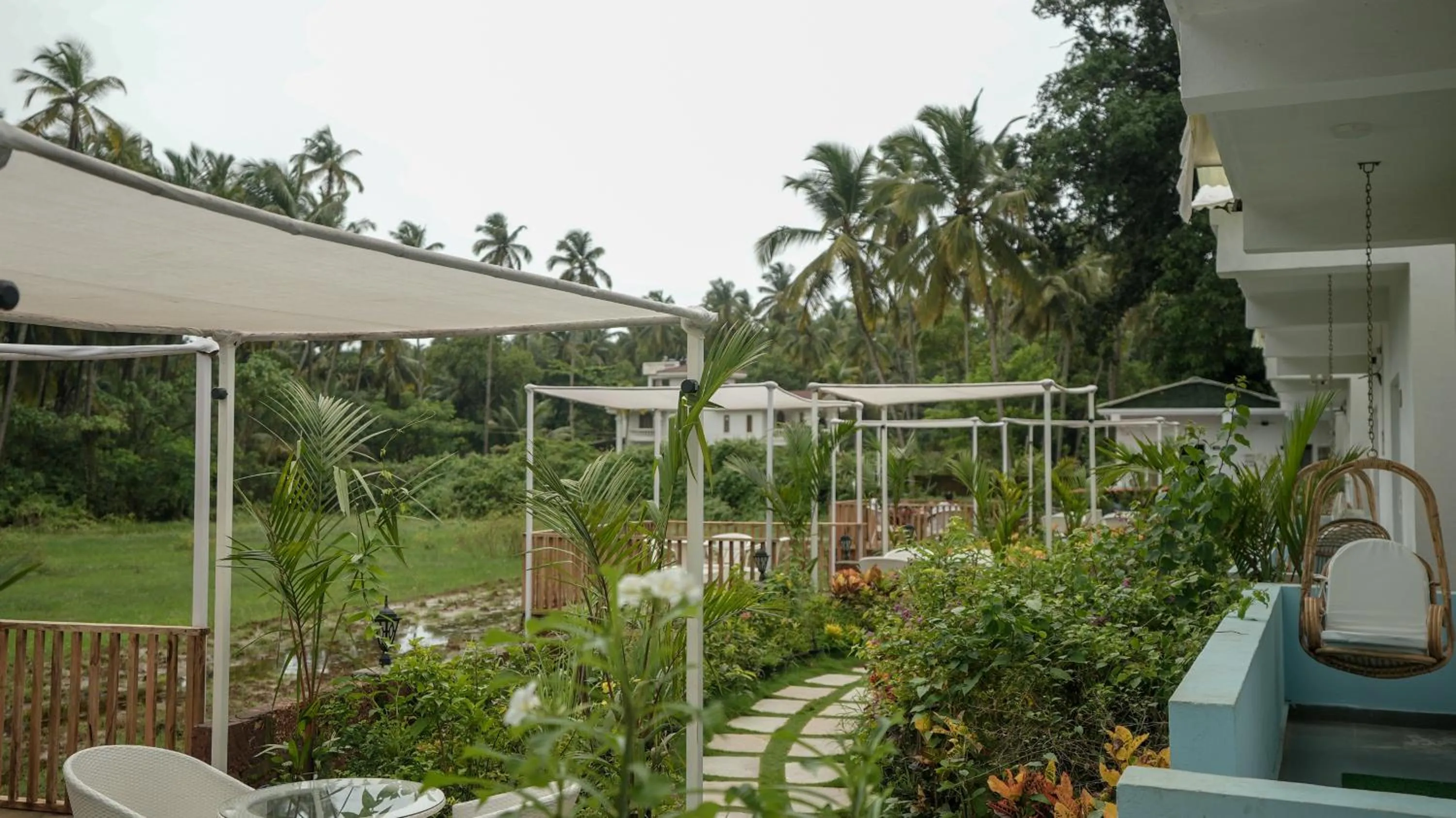 Patio in Whiteflower Resort Morjim