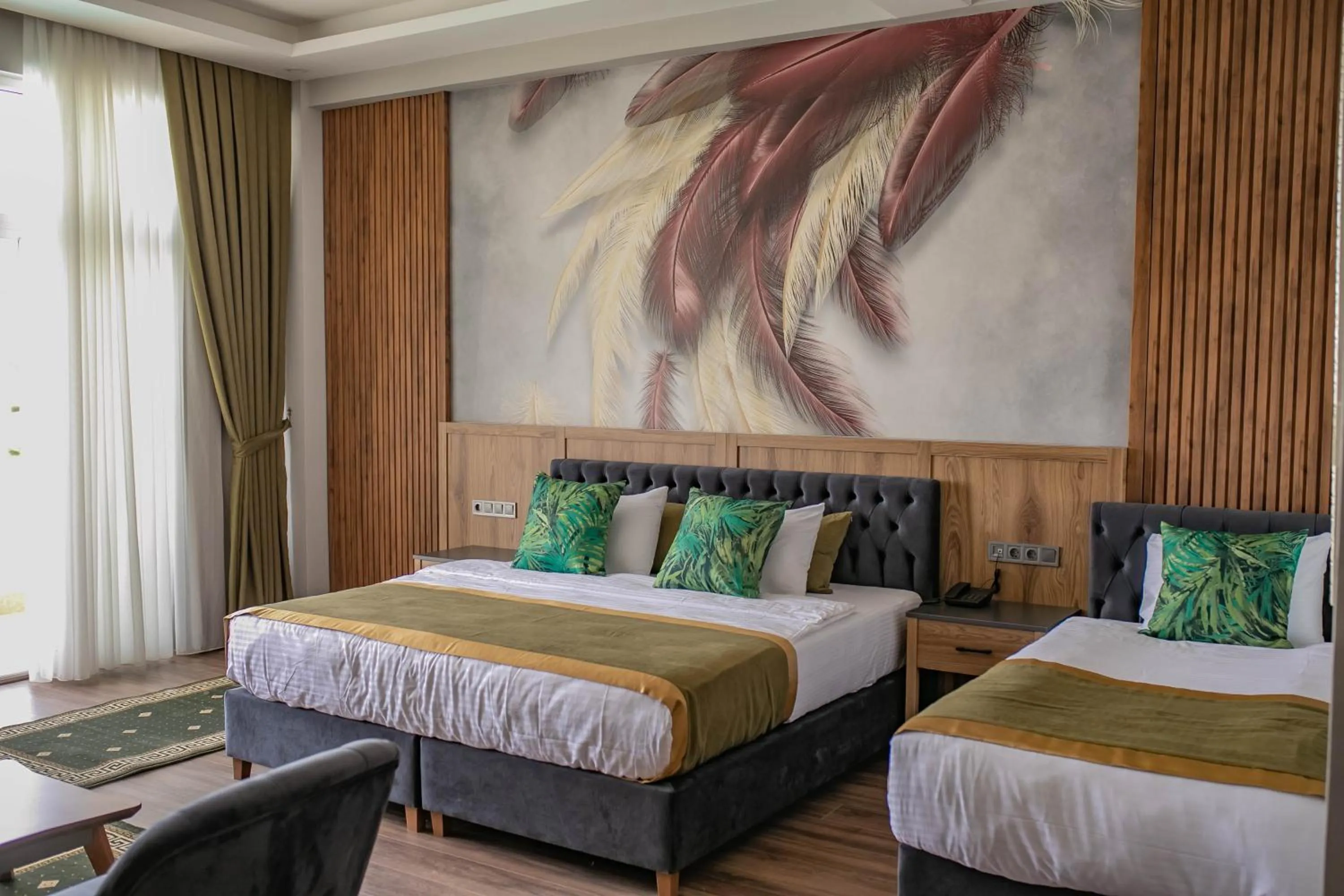 Bed in The Green Oasis Otel Spa