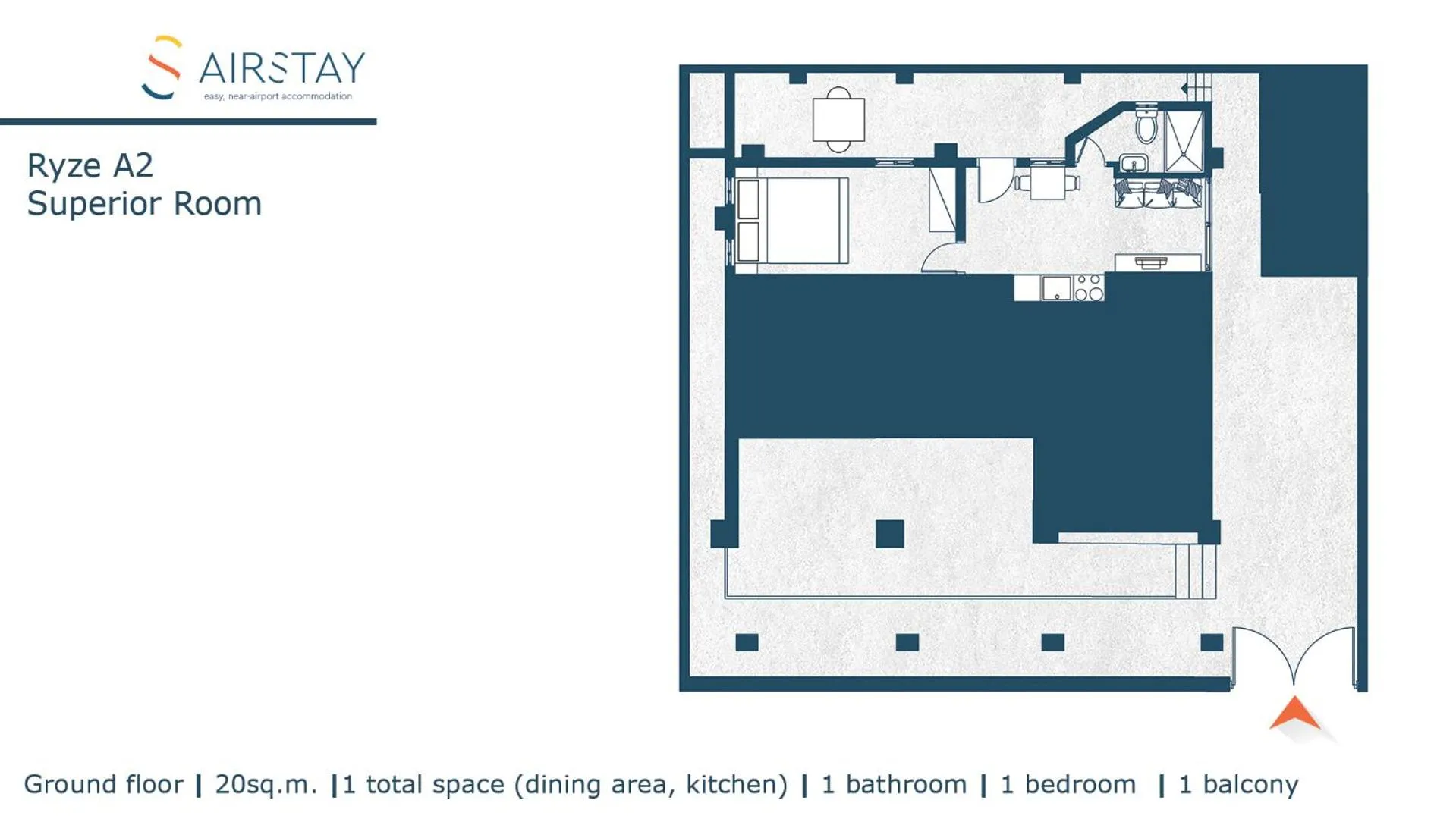 Floor plan in Ryze Apartments Airport by Airstay
