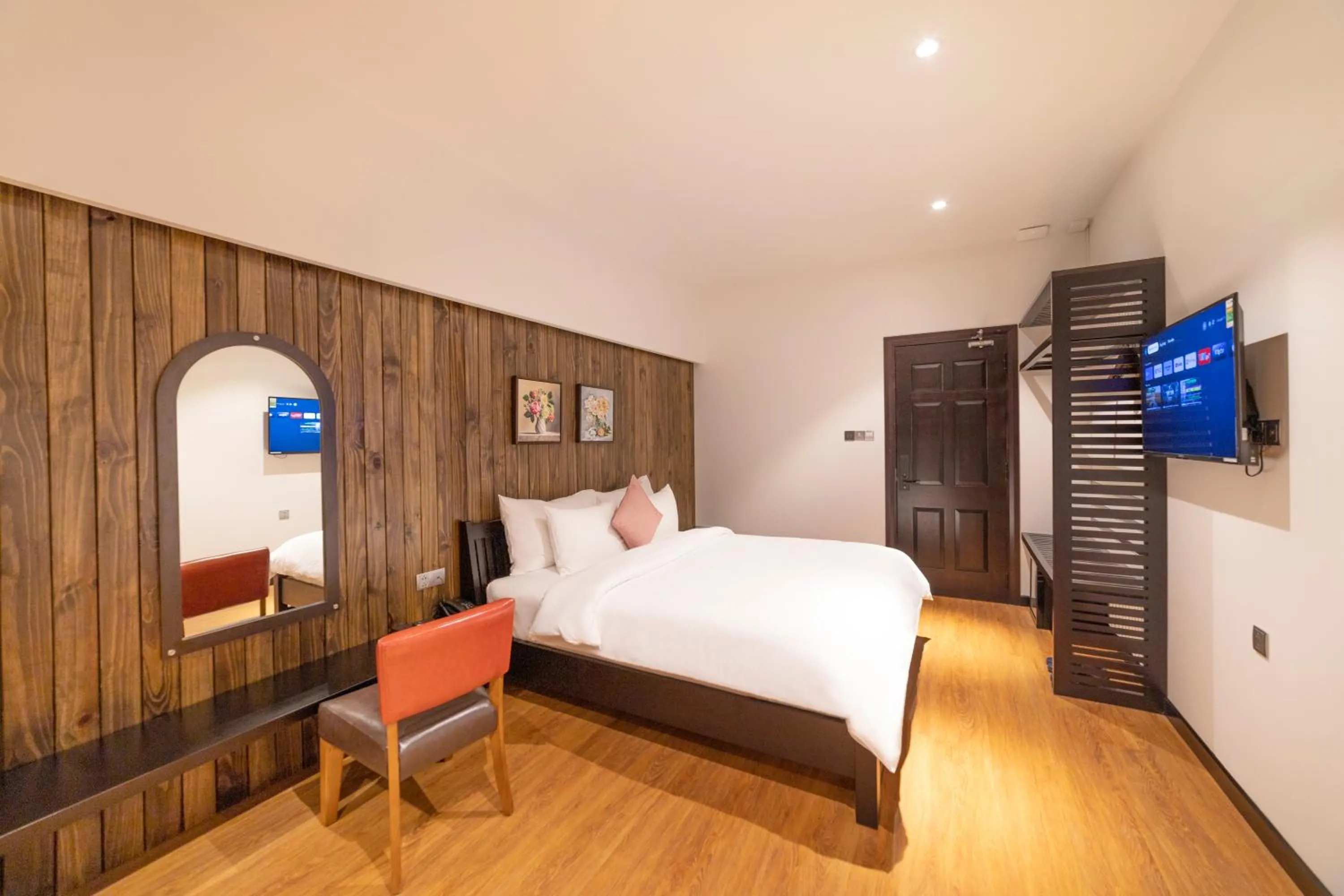 Bed in Brick House Dalat Hotel