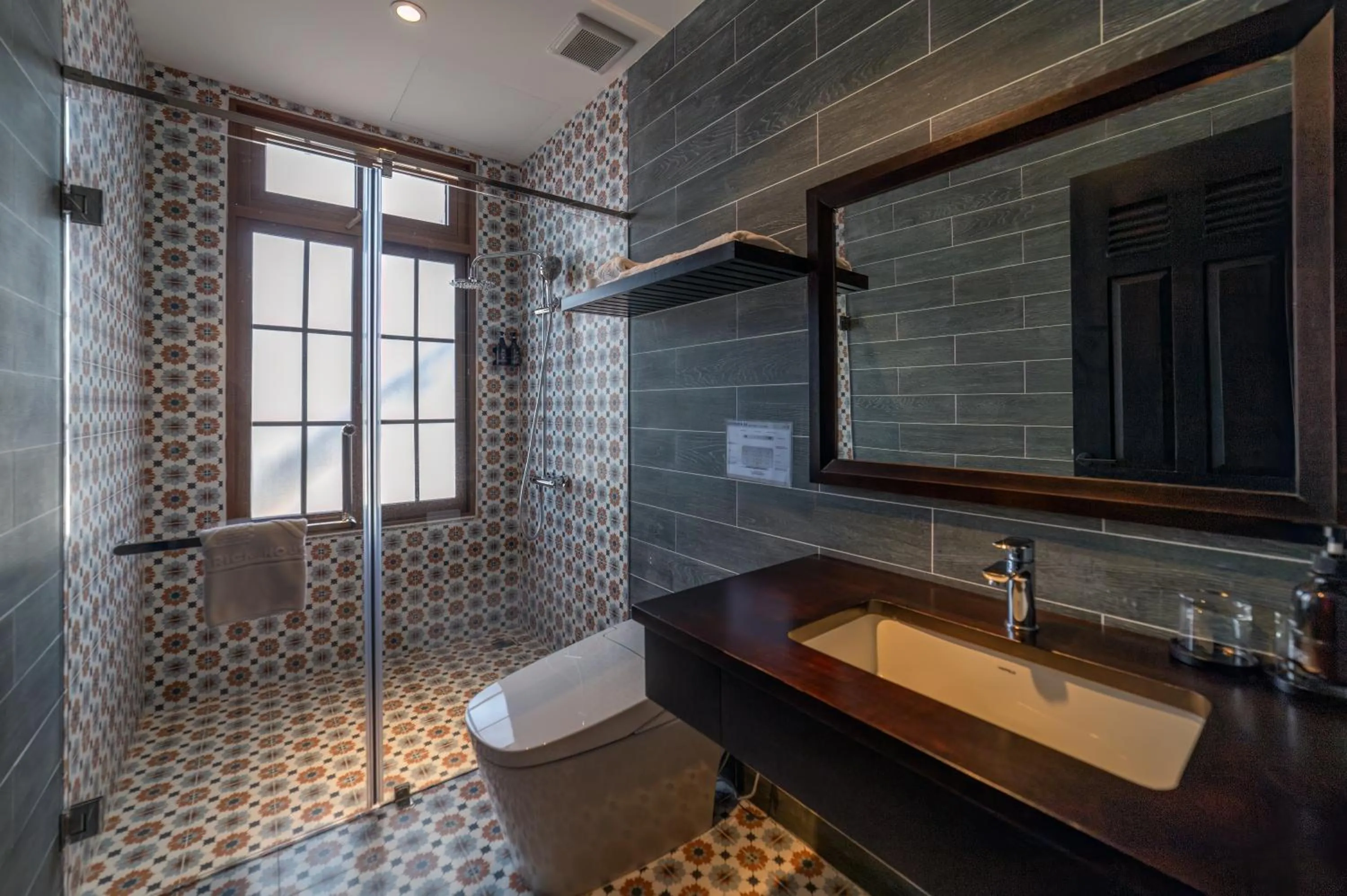 Shower in Brick House Dalat Hotel