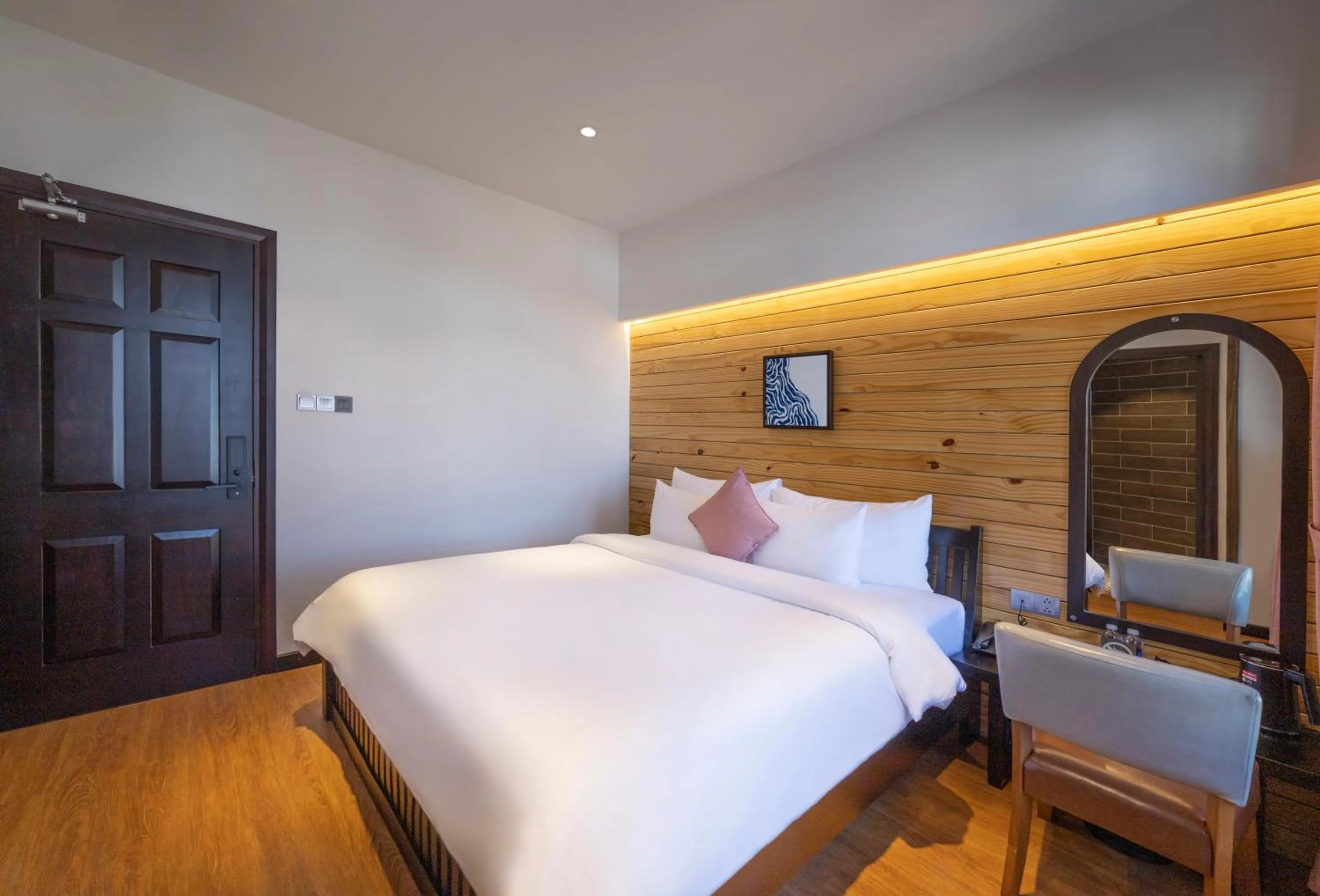 Bed in Brick House Dalat Hotel