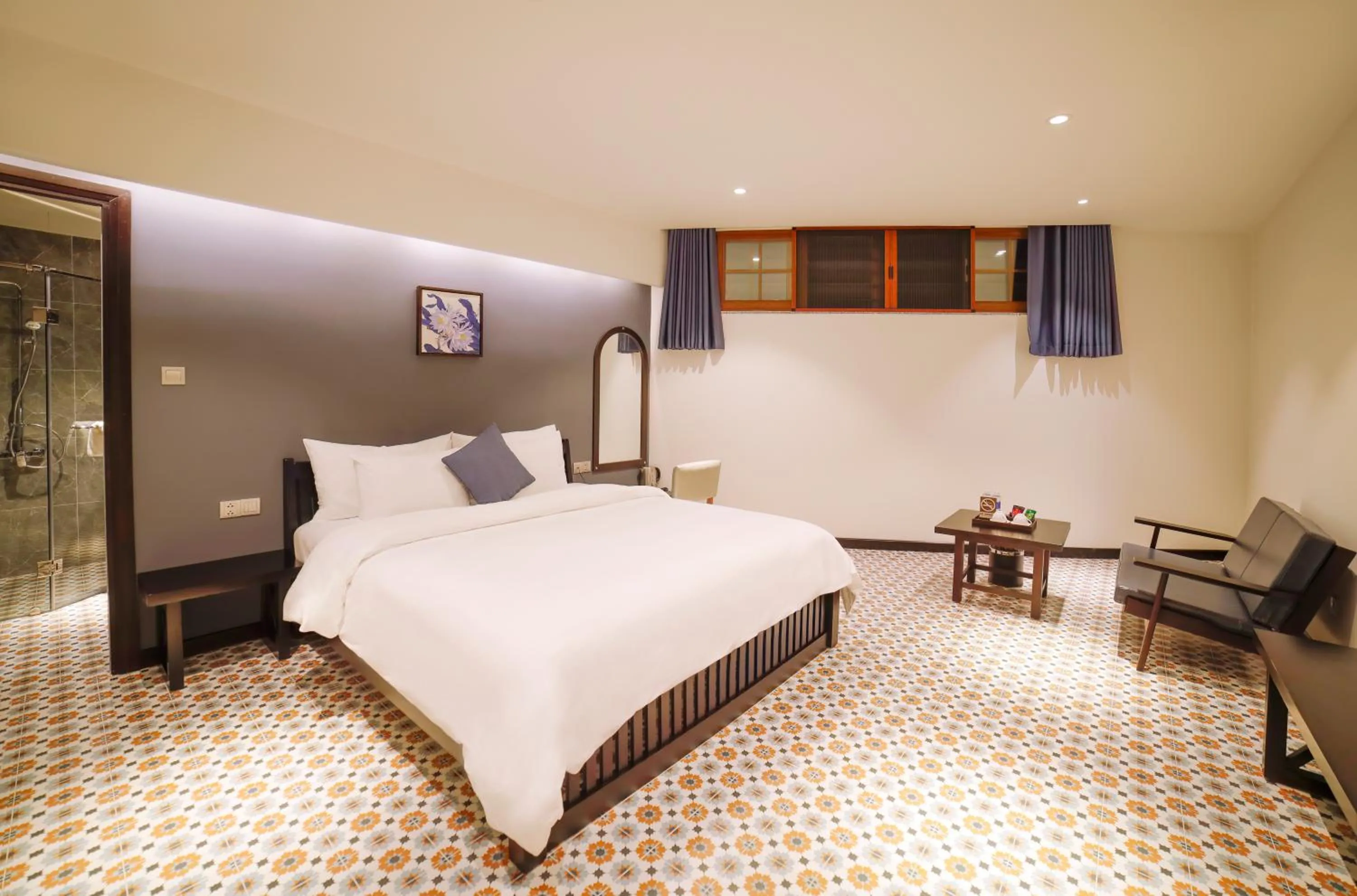 Bed in Brick House Dalat Hotel