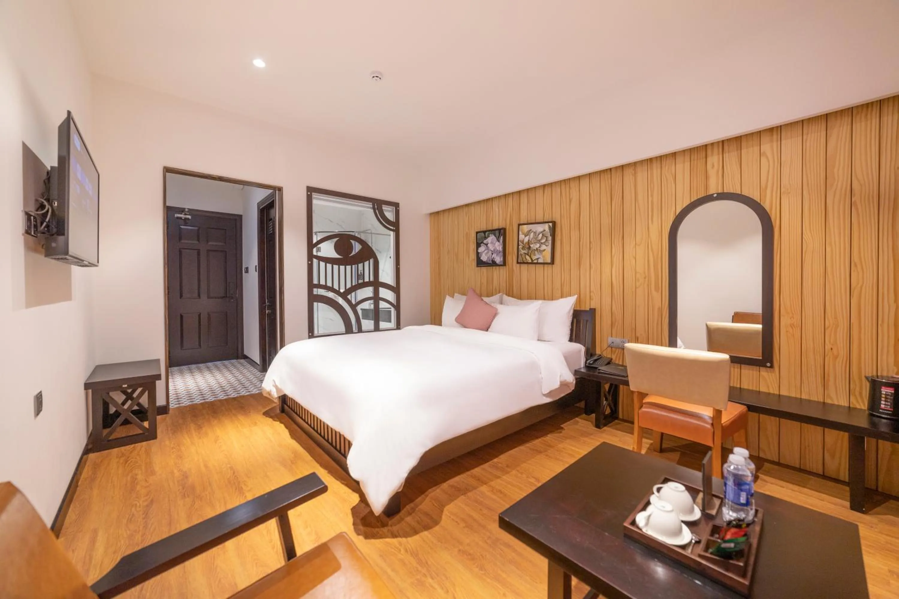 Bed in Brick House Dalat Hotel