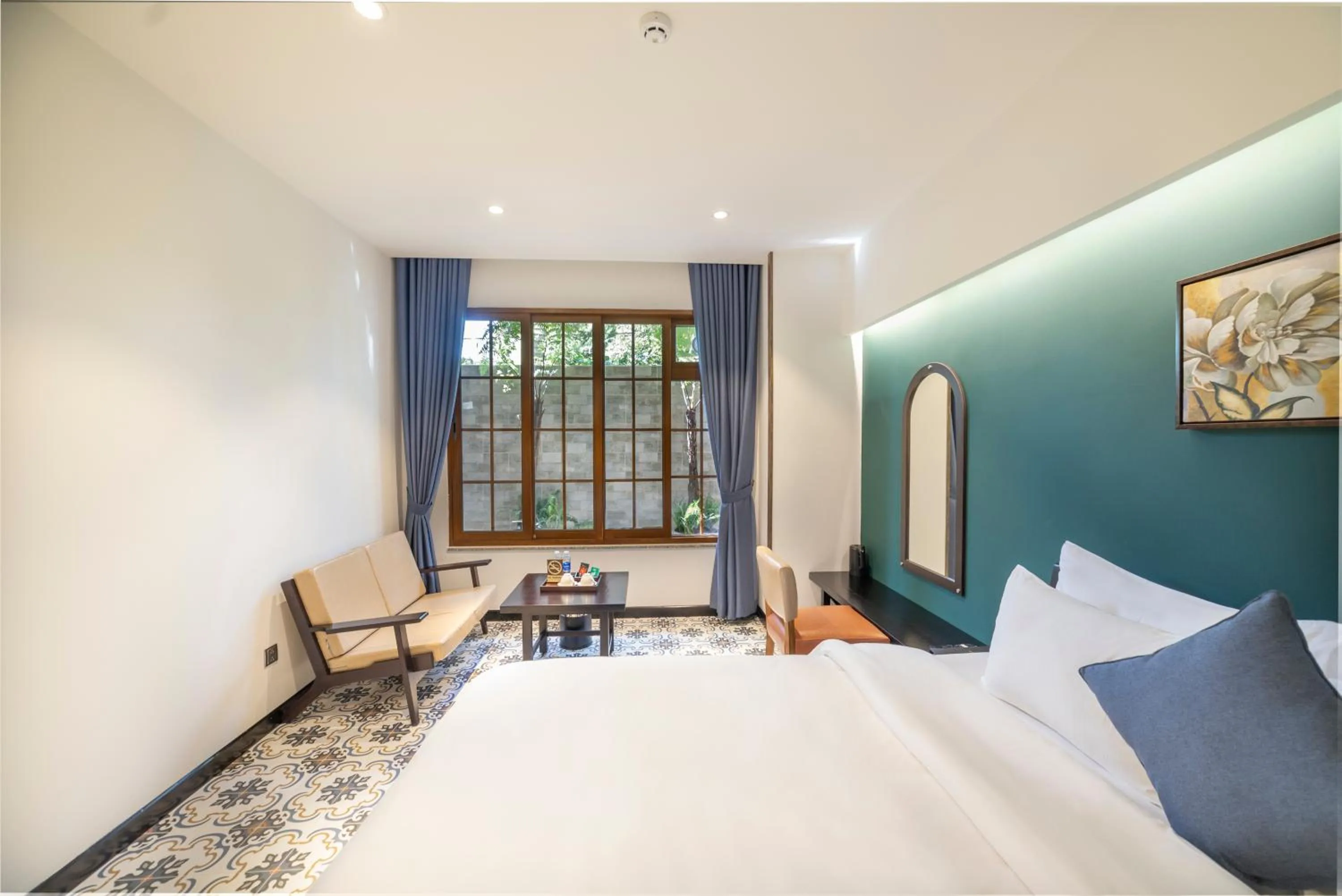 Bed in Brick House Dalat Hotel