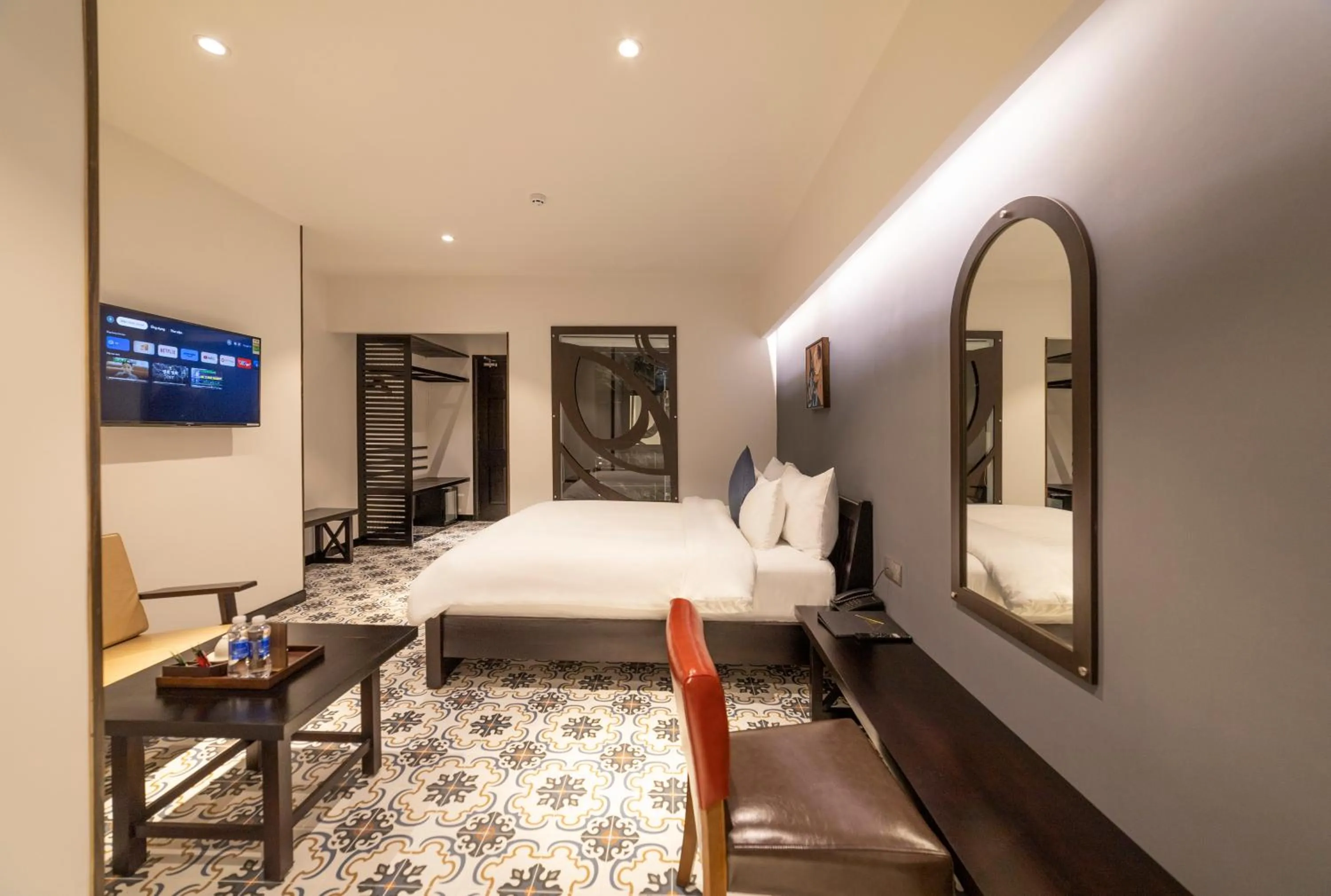 Bed in Brick House Dalat Hotel