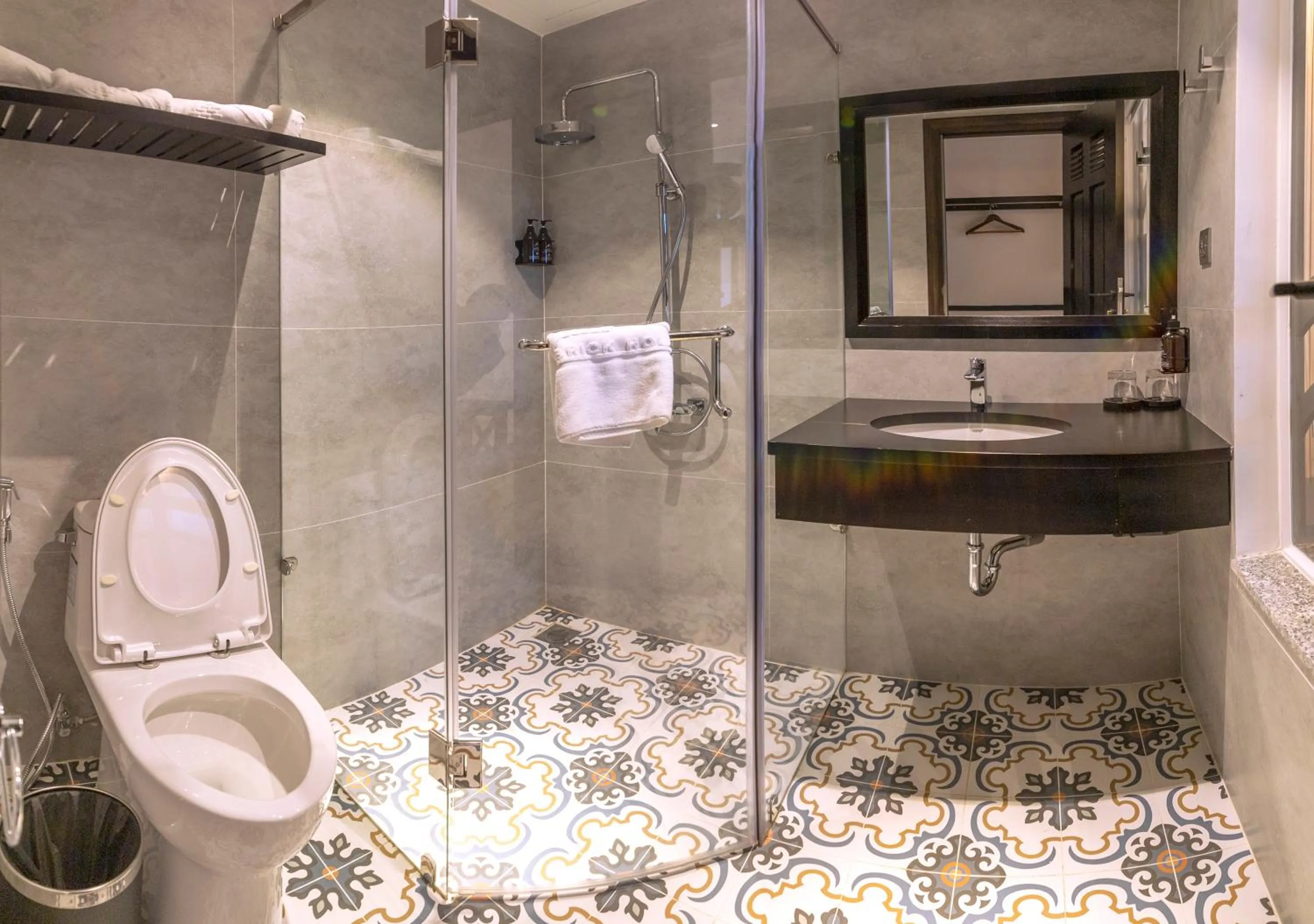 Shower in Brick House Dalat Hotel