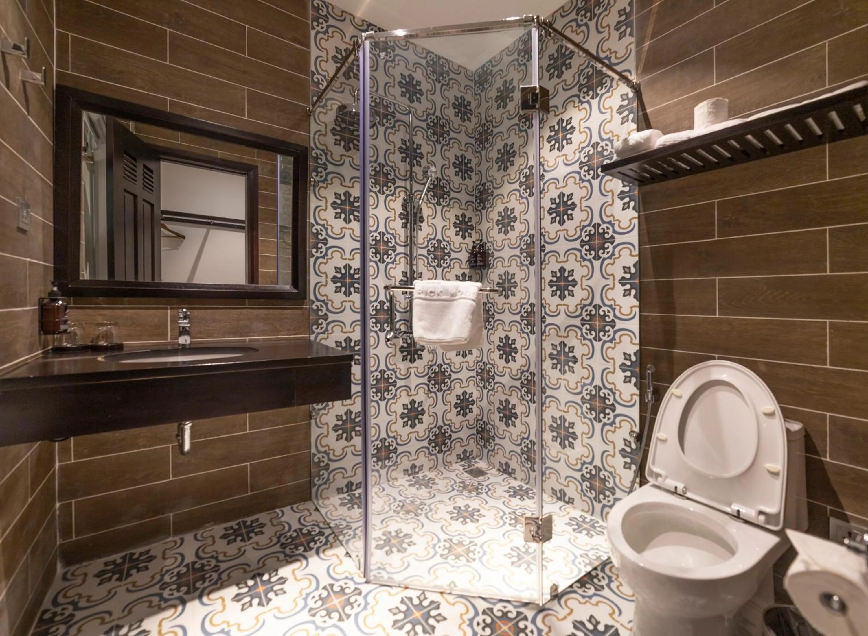 Shower in Brick House Dalat Hotel