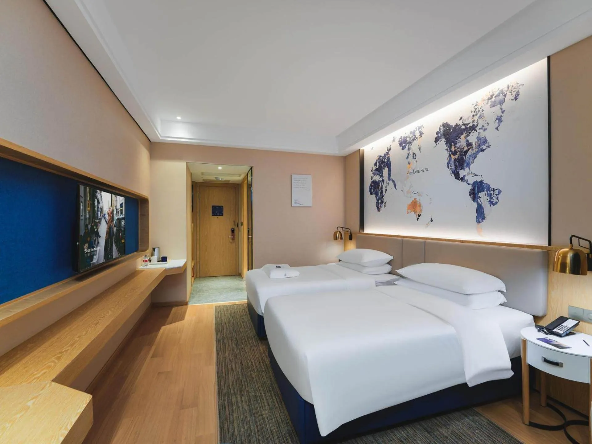 Bed in Kyriad Marvelous Hotel Bozhou Wanda Plaza