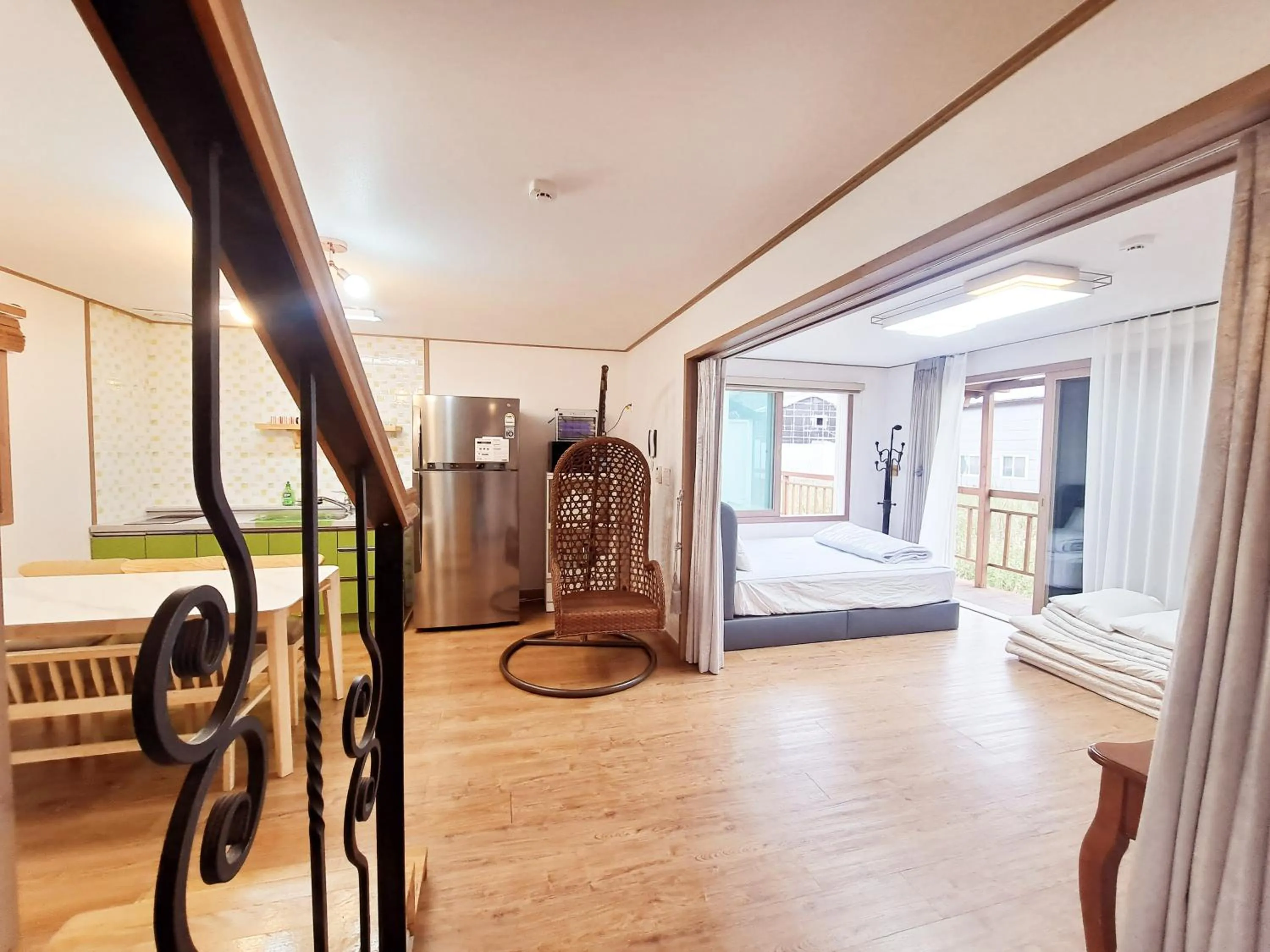 Bed in Jeju Gillime Pension