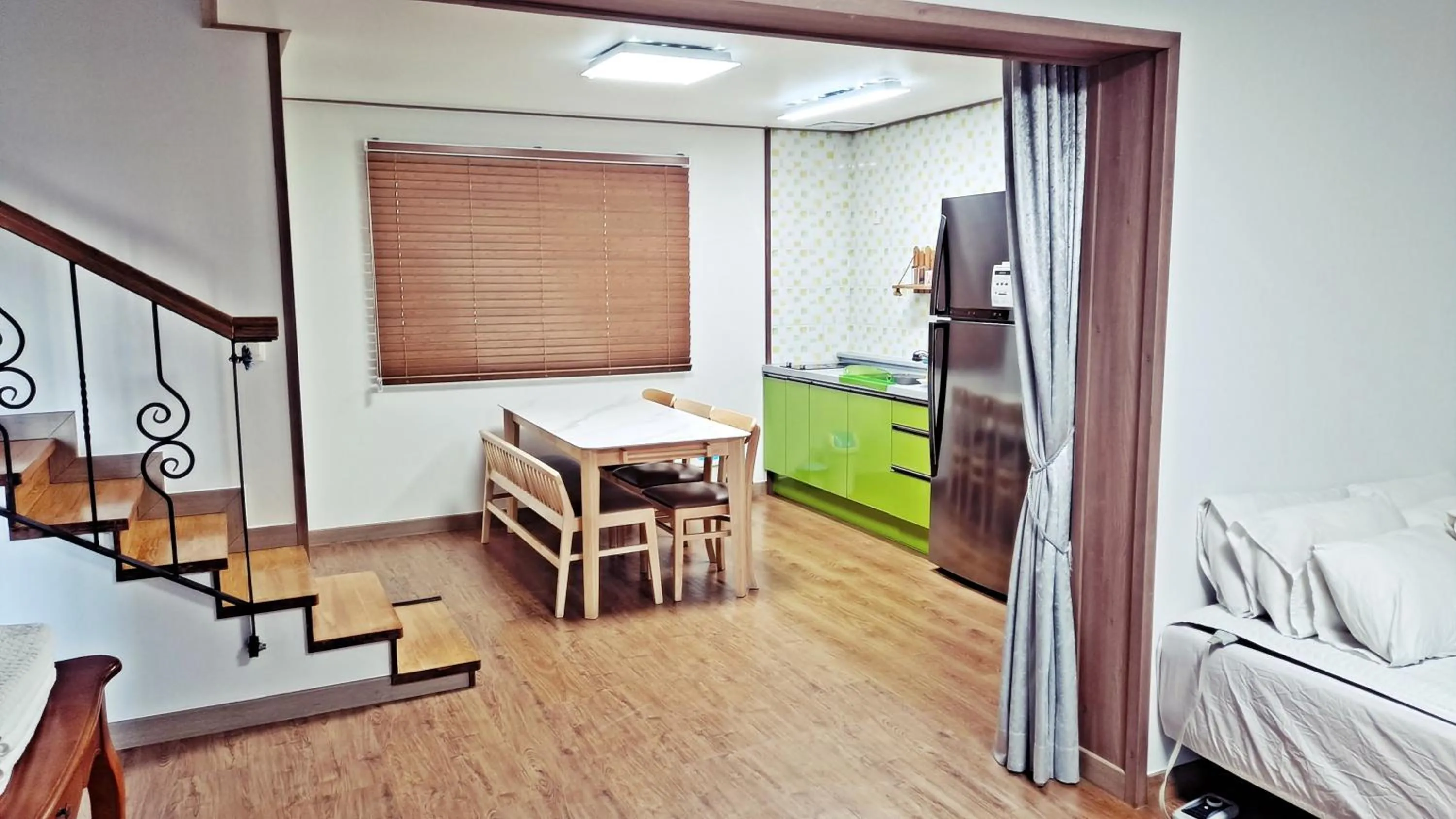 Bed in Jeju Gillime Pension