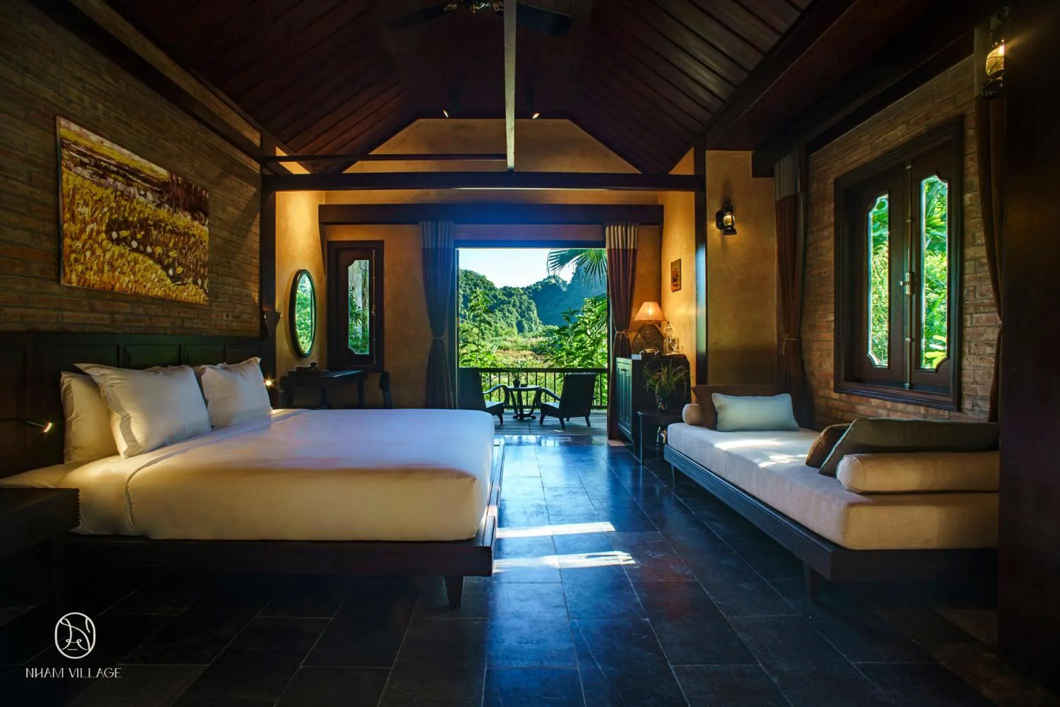 Bedroom, Bed in Nham Village Resort