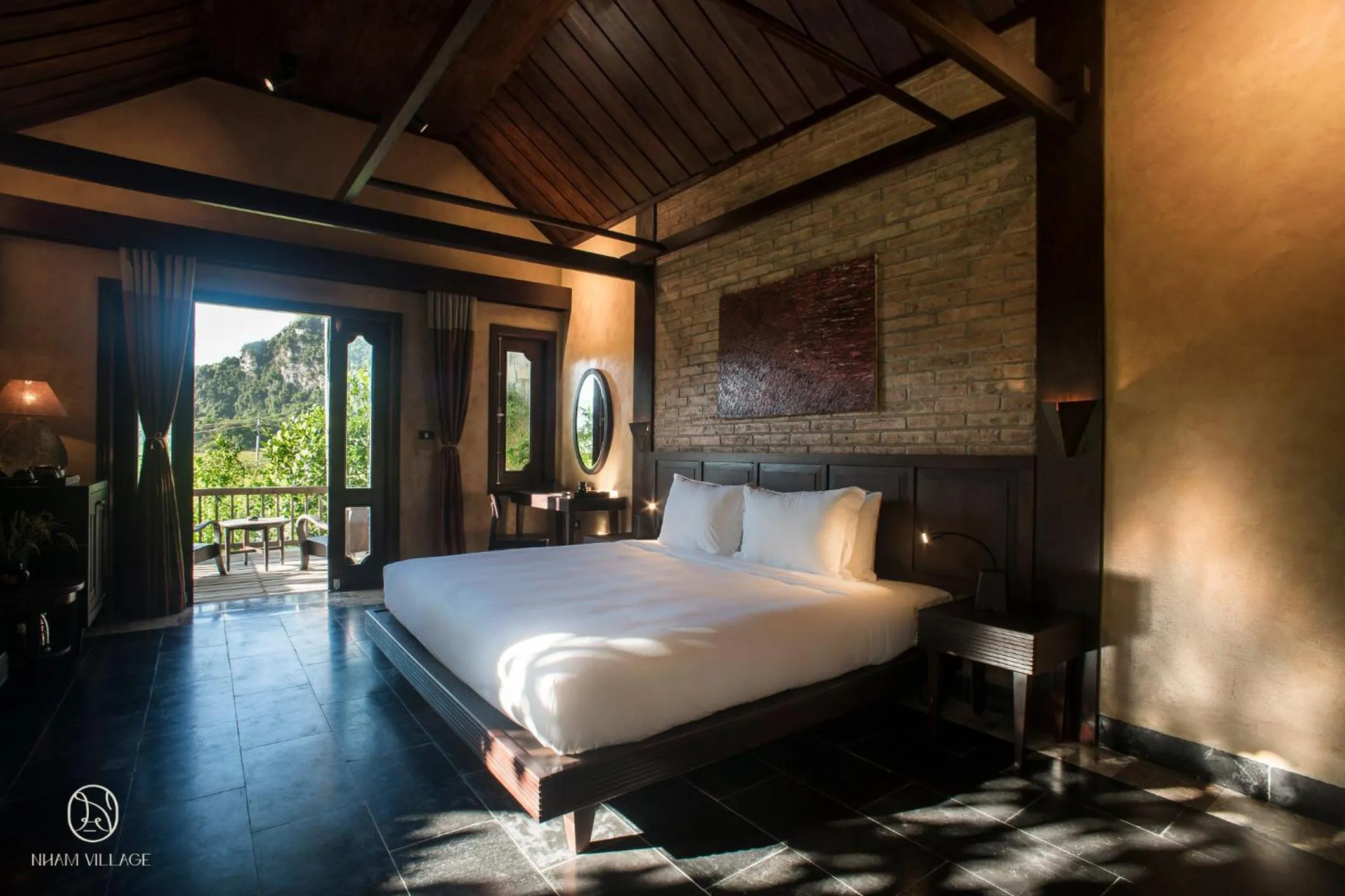 Bedroom, Bed in Nham Village Resort