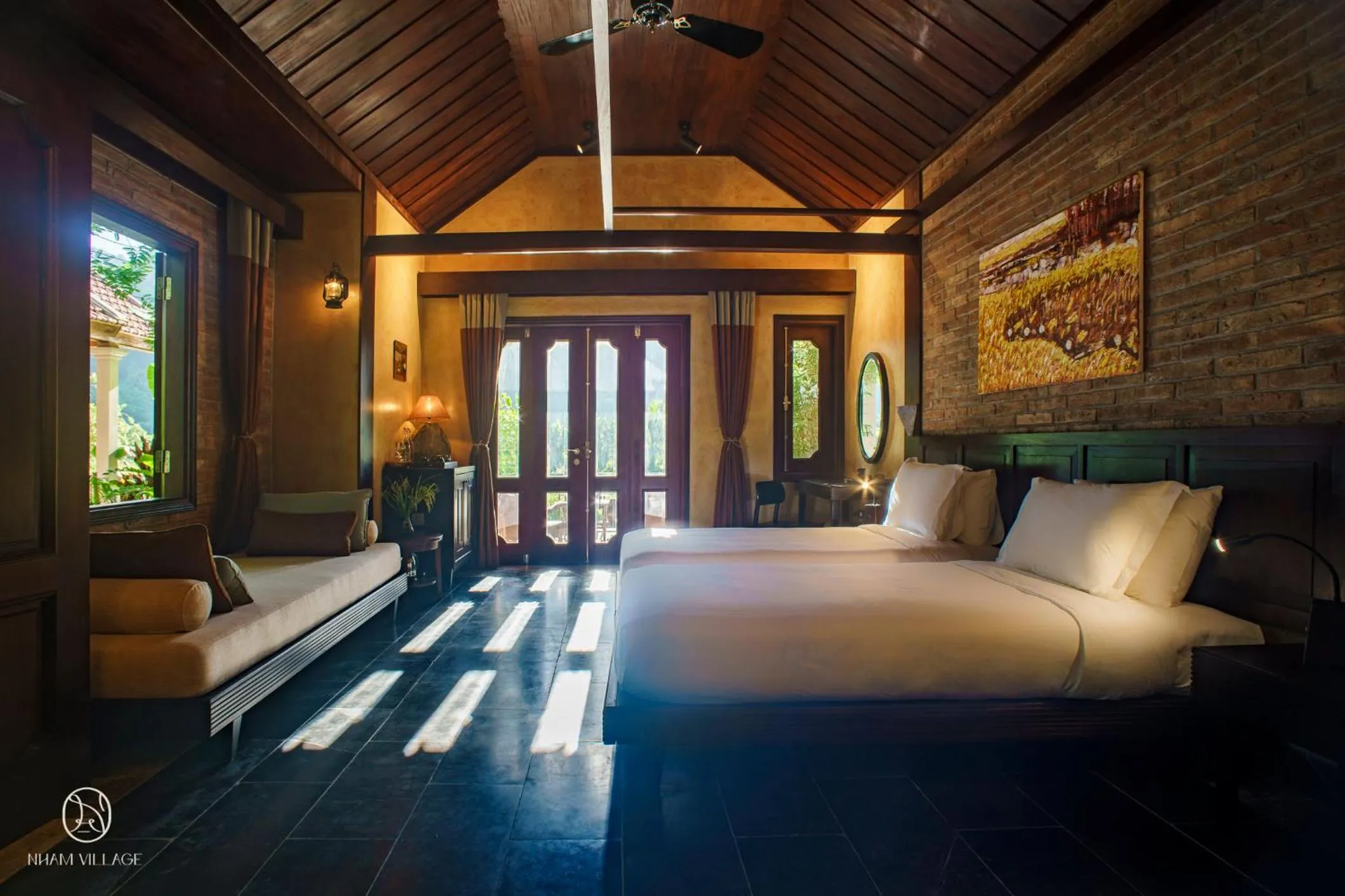 Bedroom, Bed in Nham Village Resort